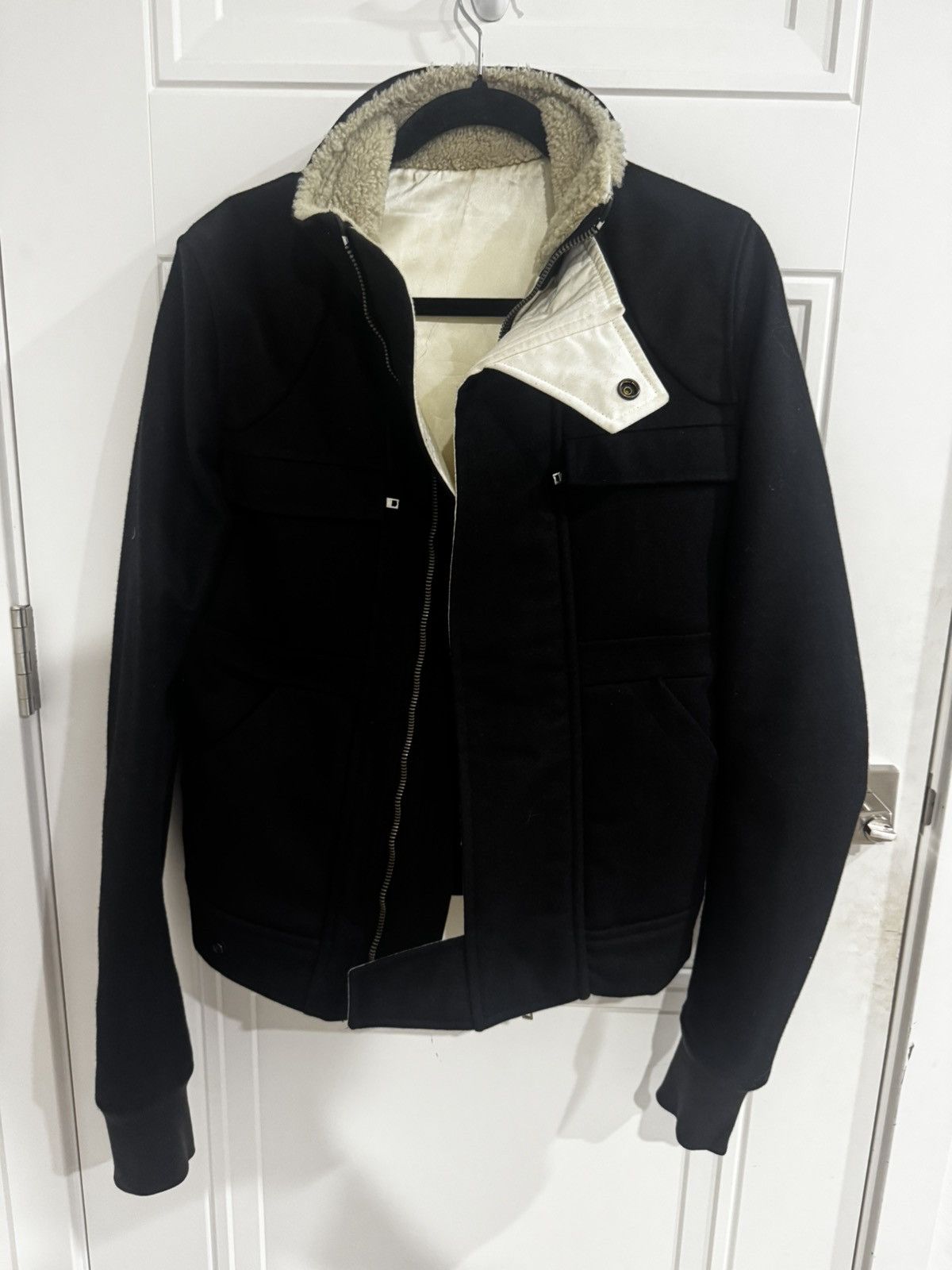 Rick Owens Rick Owens Shearling Lined Wool Jacket Size US XS / EU 42 / 0 - 1 Thumbnail