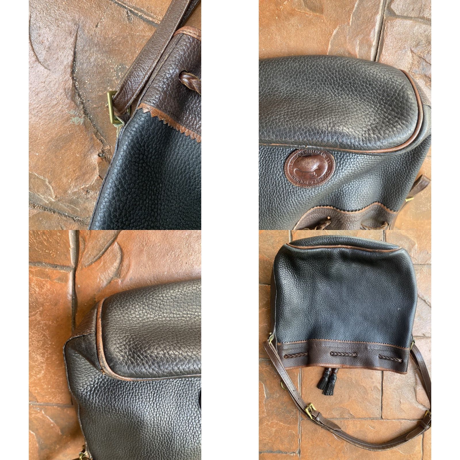 Dooney & Bourke Dooney & Bourke Black Leather Pebble Grain Tote Shoulder Bag Womens Medium Pebble Grain Tammy Tote Vintage: No Size ONE SIZE - 8 Thumbnail