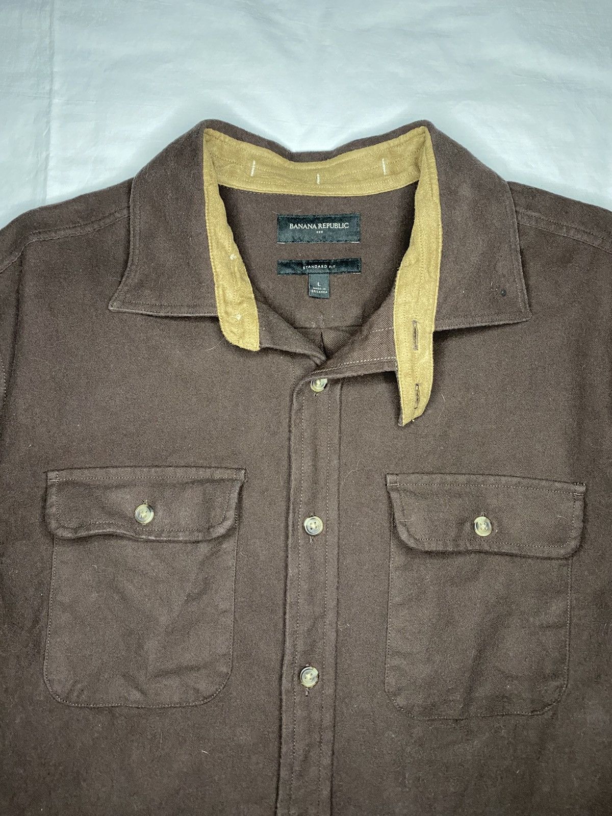 Banana Republic Banana Republic Brown Moleskin Elbow Patch Button Shacket Size US L / EU 52-54 / 3 - 3 Thumbnail