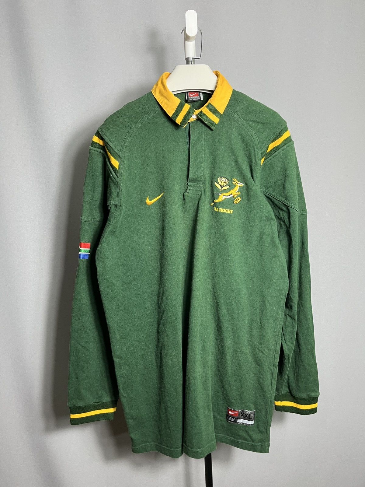 Vintage Nike South Africa Rugby Shirt Green 1997 1998 long sleeve Size US XXL / EU 58 / 5 - 1 Thumbnail