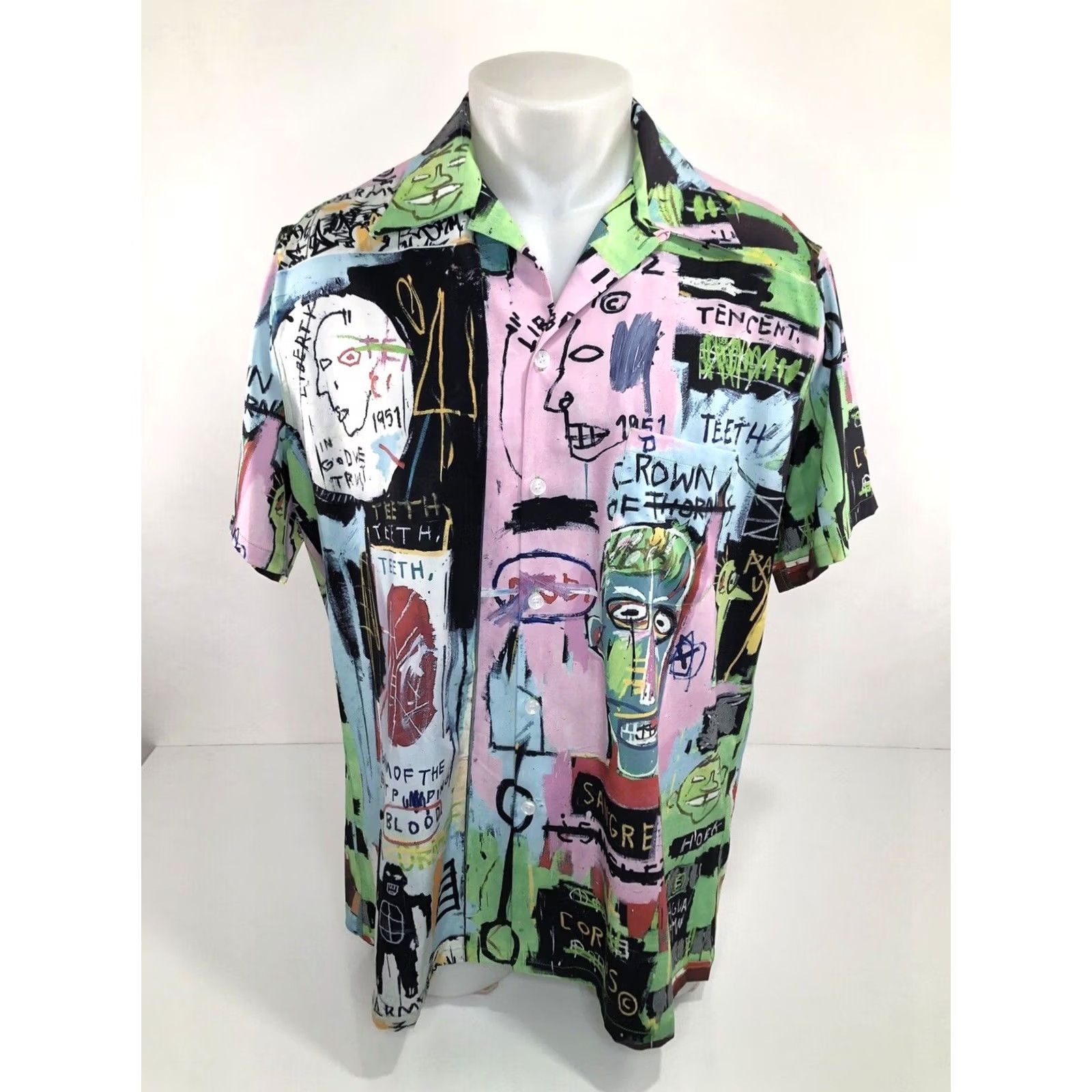 Wacko Maria WACKO MARIA / GUILTY PARTIES / Graffiti Lg Shirt - EXC. Button-Up - Men - L - Multicolor - Short Sleeve - Jeans? Size US L / EU 52-54 / 3 - 2 Thumbnail