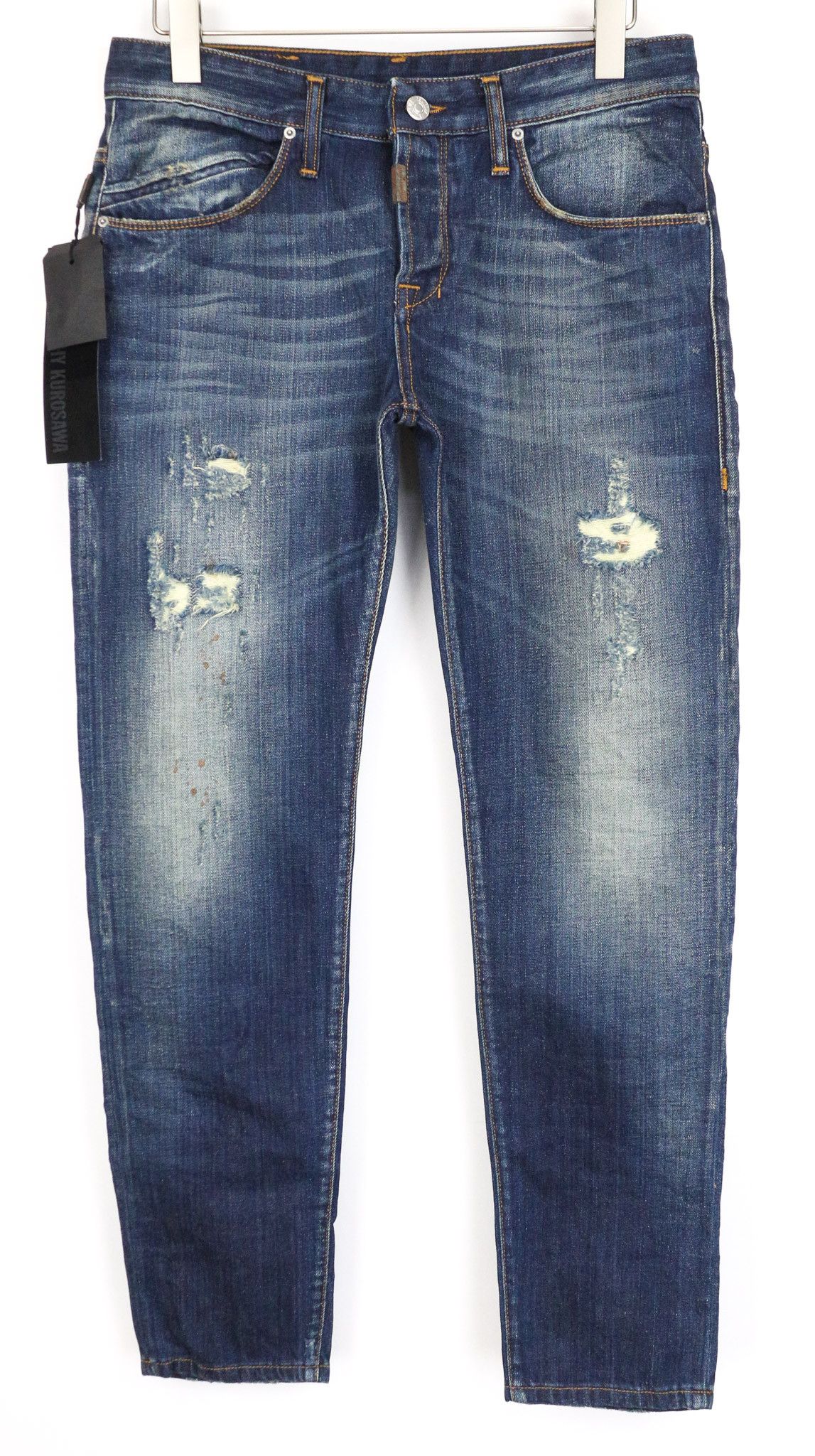 Takeshy Kurosawa TK 08 BART PATT W32 Blue Slim Distress Jeans 76025 Size US 32 / EU 48 - 1 Thumbnail