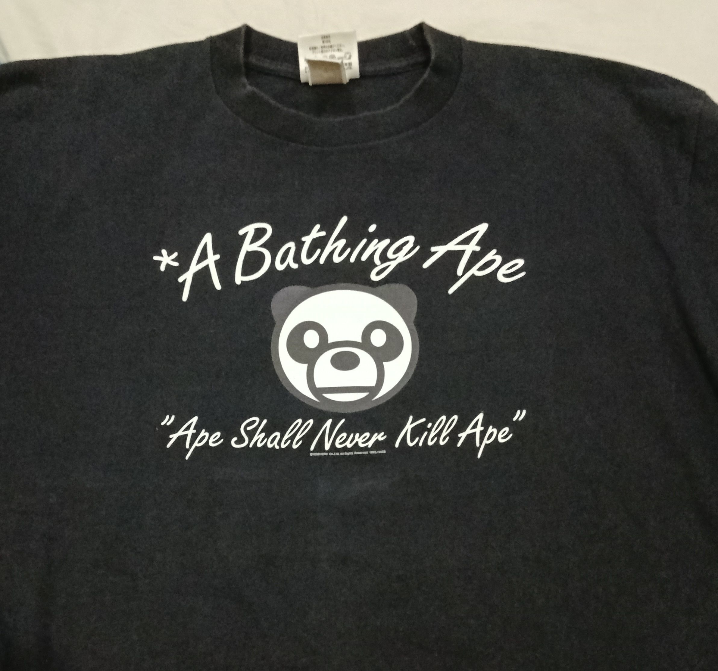 Bape Rare BAPE A Bathing Ape Baby Milo Panda 2008 black tees Size US L / EU 52-54 / 3 - 3 Thumbnail