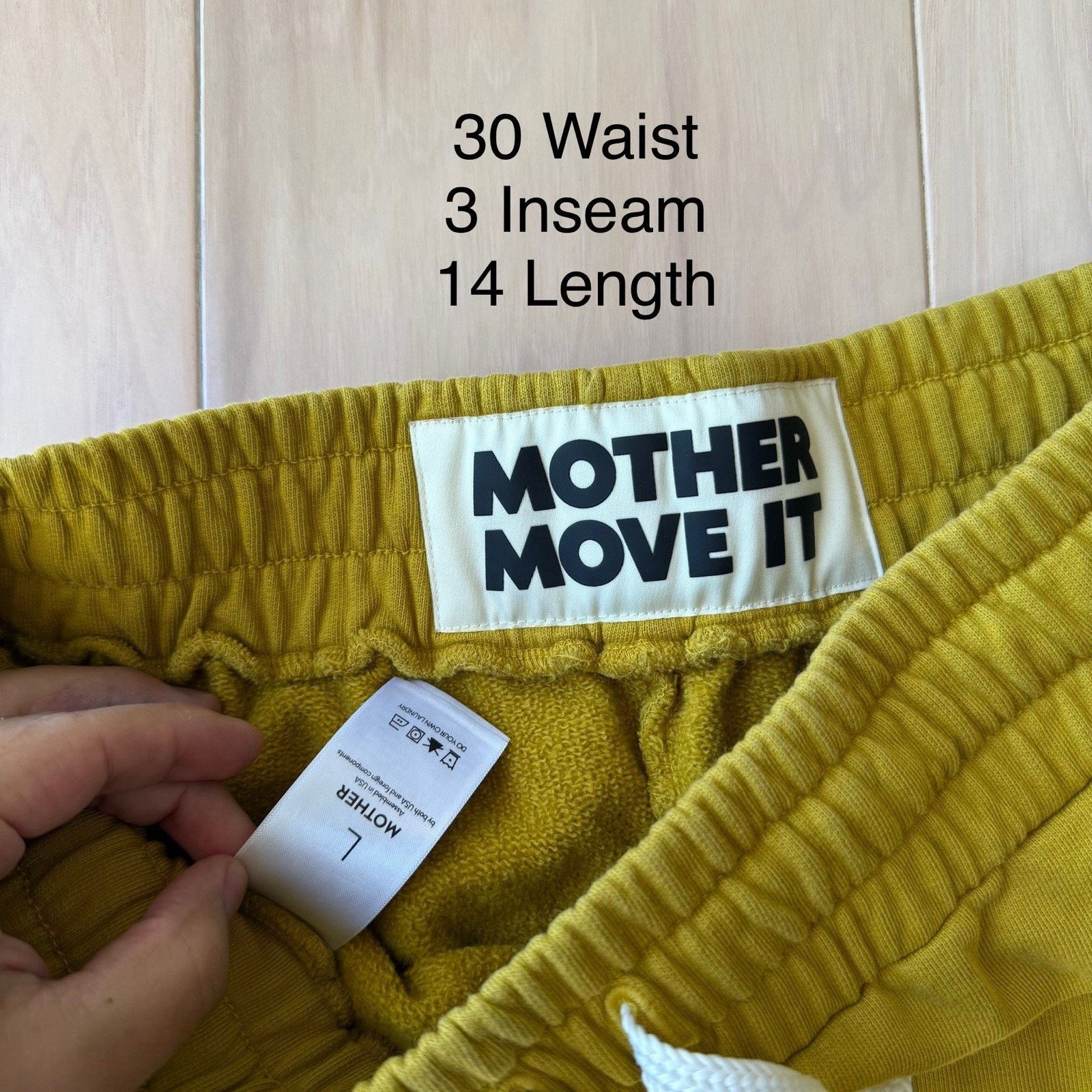 MOTHER Mother Shorts Large Yellow Bender Sweat Fleece Bottoms Size 30" / US 8 / IT 44 - 6 Thumbnail