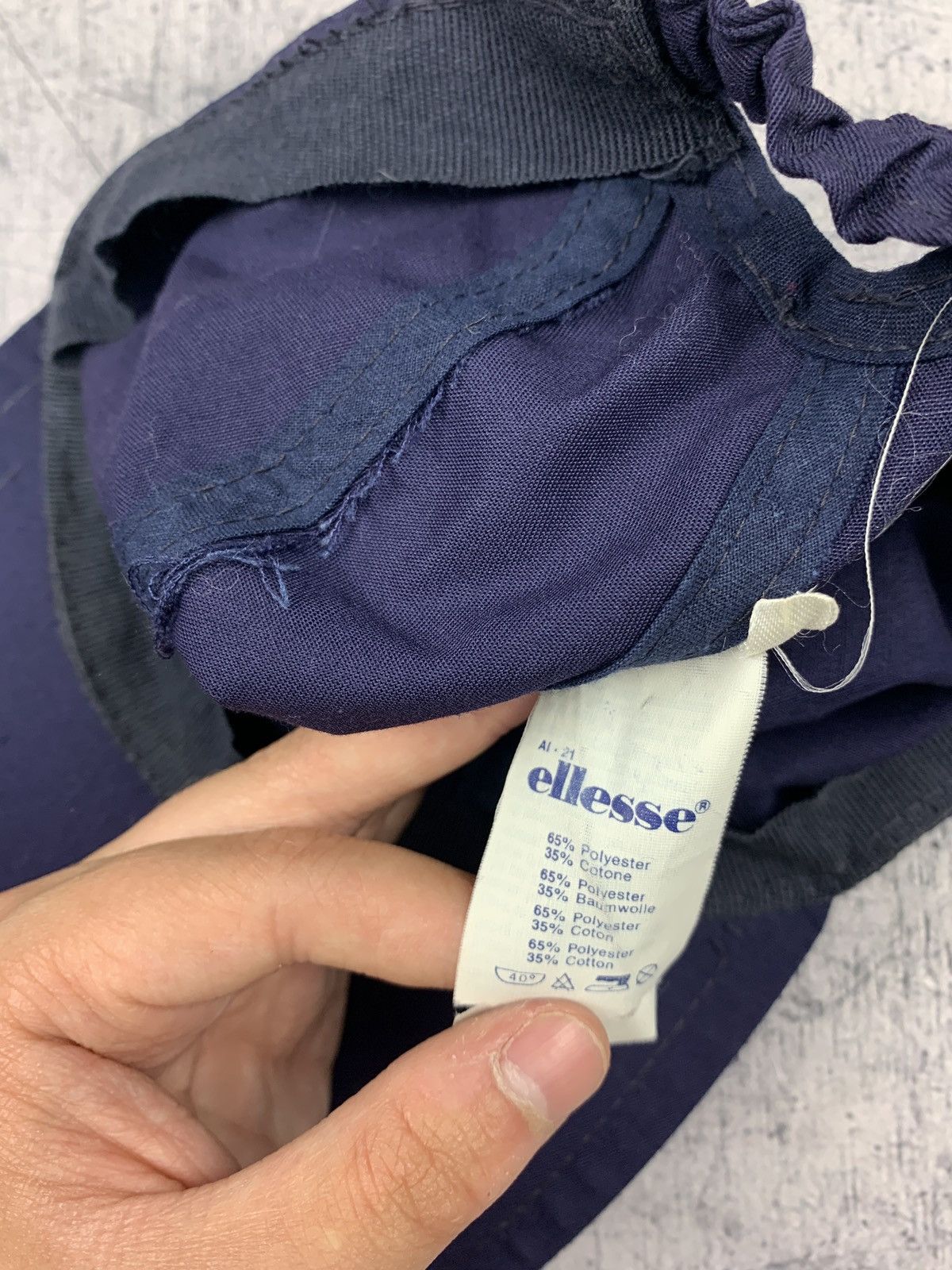 Ellesse Vintage Y2K Ellesse Retro Nylon Cap Hat One Size Navy Blue Size ONE SIZE - 6 Thumbnail