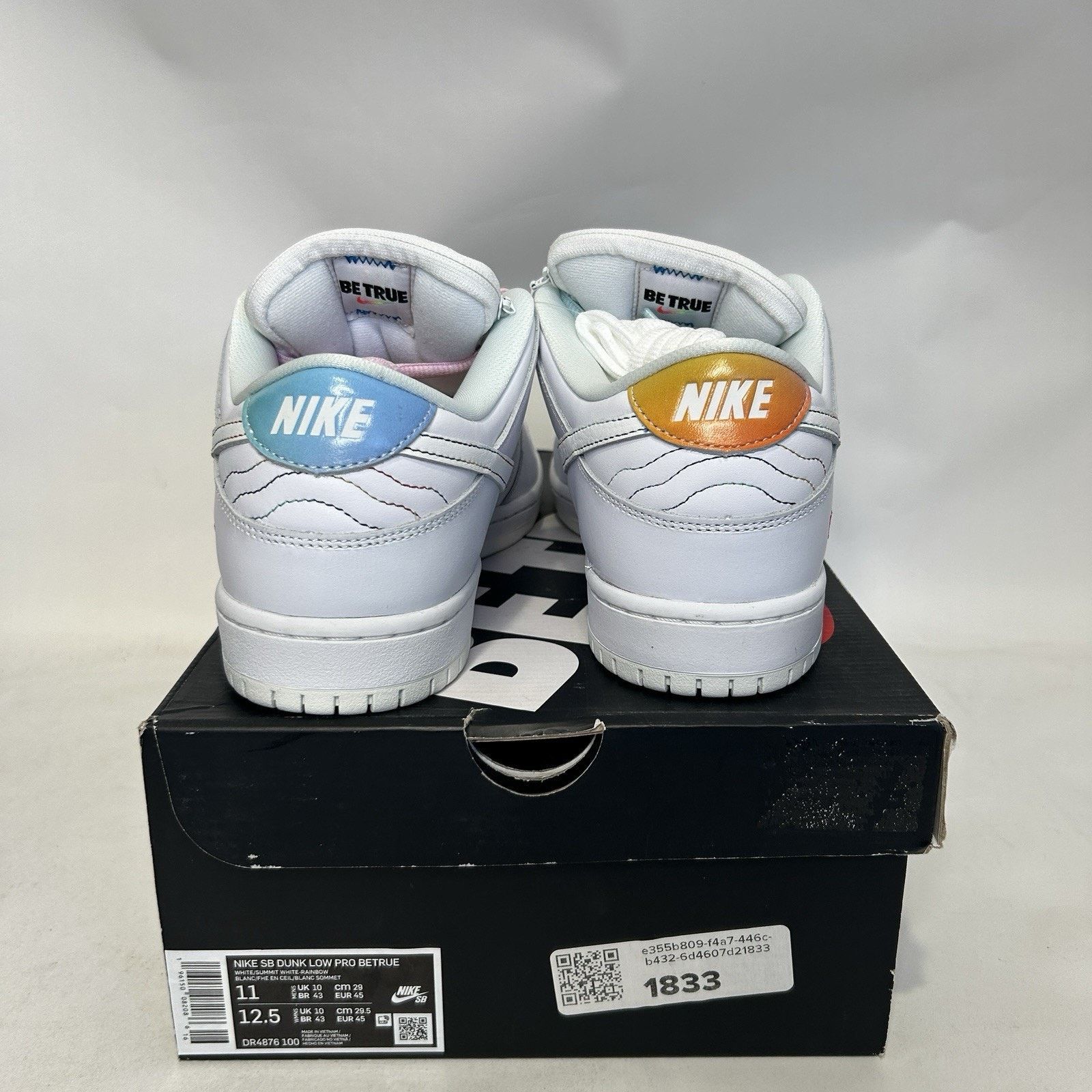 Nike Nike SB Dunk Low Pro "Be True" Summit White Rainbow Size US 11 / EU 44 - 4 Thumbnail