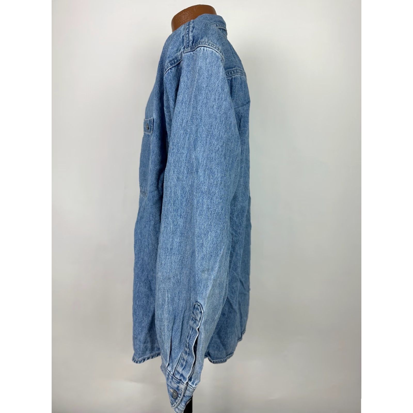 Vintage VINTAGE Arizona Jeans Denim Shirt Men L Blue Button-Up Casual 90s Outdoor Grunge Cowboy Hipster Pockets Heavyweight Size US L / EU 52-54 / 3 - 6 Thumbnail