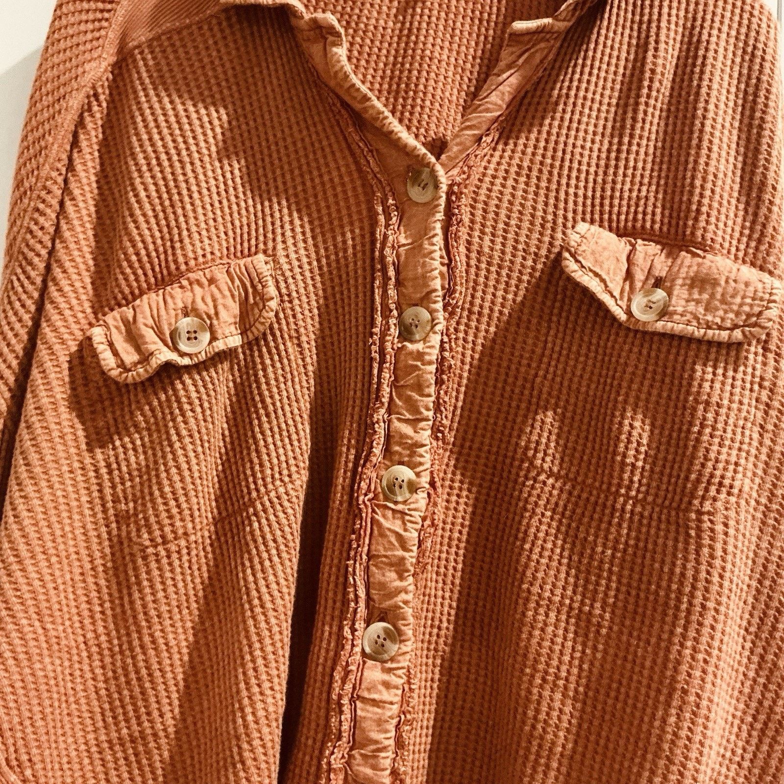 Free People Free People One Scout Waffle Knit Button‑Down Shirt Medium Size M / US 6-8 / IT 42-44 - 7 Thumbnail