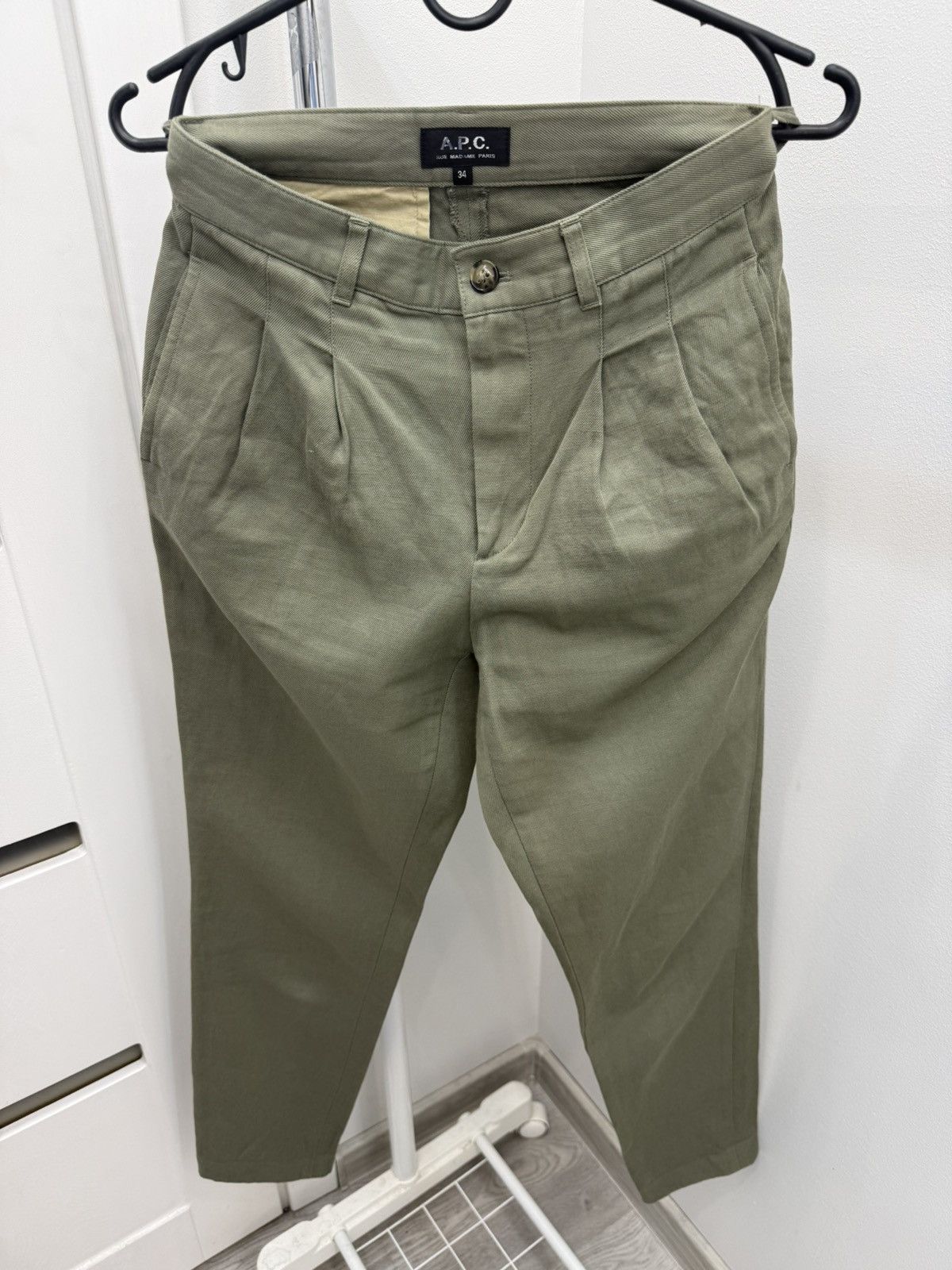 A.P.C. A.P.C. High Waisted Wide Leg Cotton Linen Pants Size 25" / US 0 / IT 36 - 1 Thumbnail