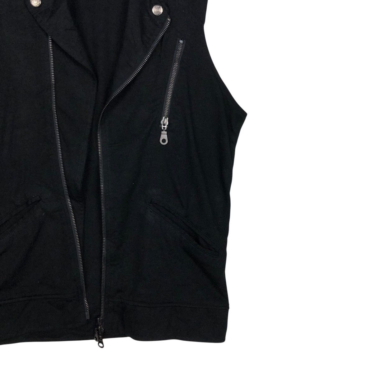 Hysteric Glamour 📌Rich Black Double Collar Tank Top Punk Design In The Attic Size US M / EU 48-50 / 2 - 6 Thumbnail