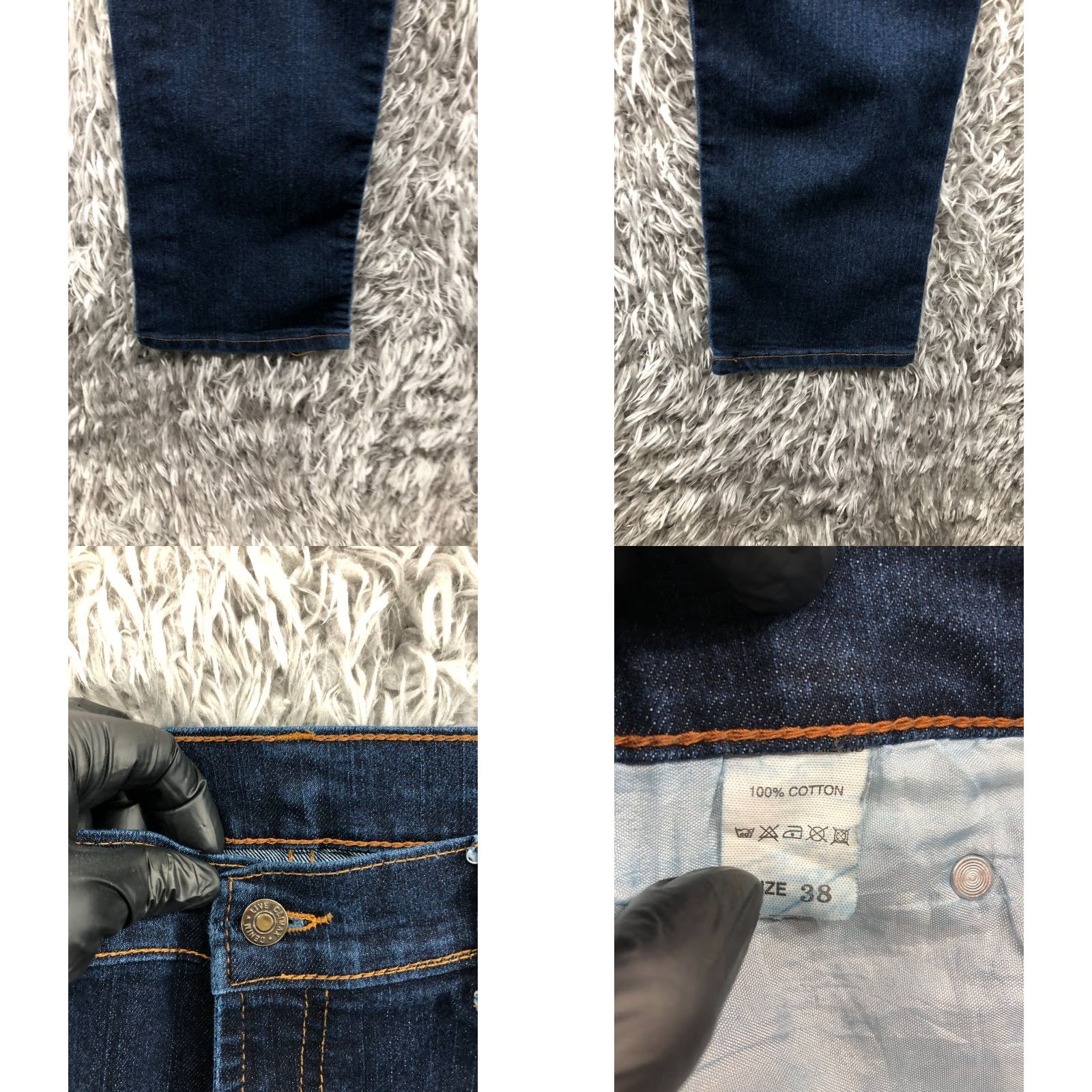 Vintage Max Climax Jeans 38 Mens Straight Mid Rise Dark Blue Wash Denim 5-Pocket Regular Fit Belt Loops Size US 38 / EU 54 - 8 Thumbnail