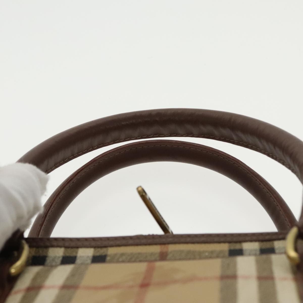 Burberry Burberry Nova Check Hand Bag Pvc Beige Gold Size ONE SIZE - 8 Thumbnail
