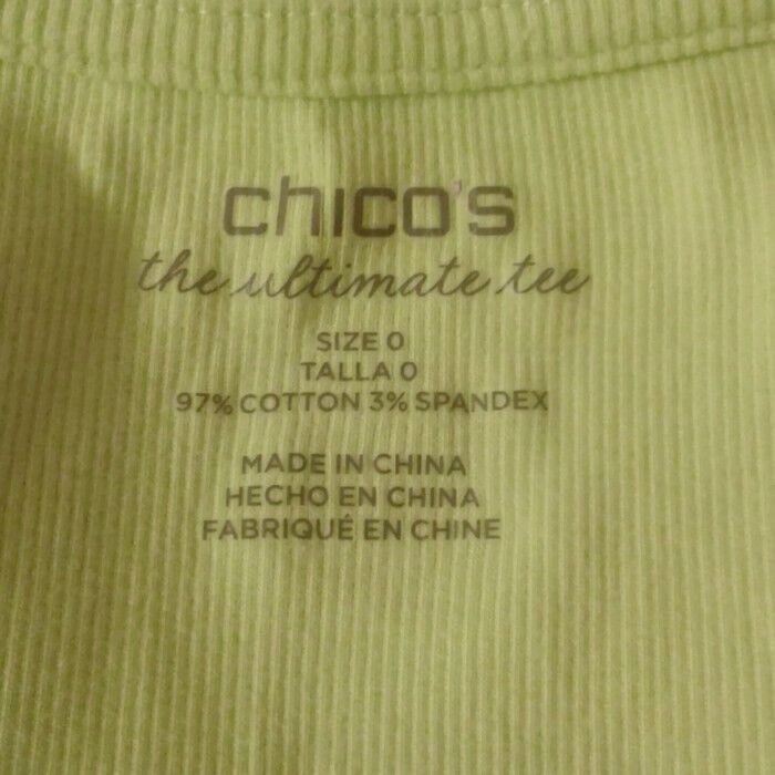 Chicos Chicos Size 0 S 4 Tank Top Womens Lime Green Ribbed Sleevele Size S / US 4 / IT 40 - 7 Thumbnail