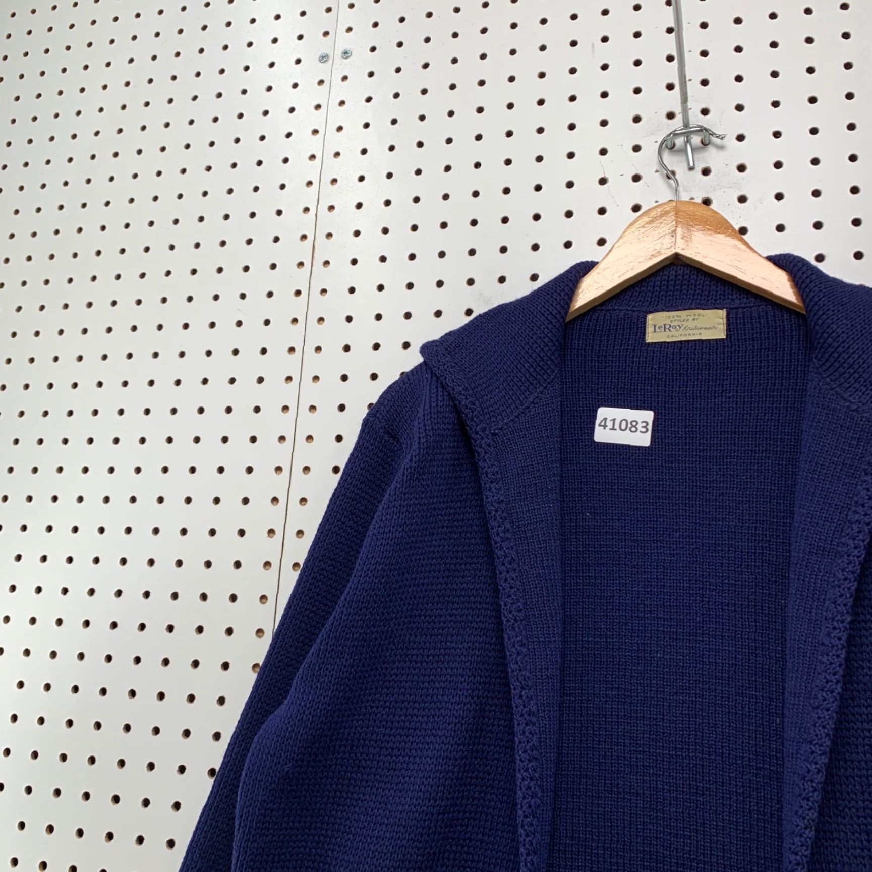 Vintage VINTAGE Le Roy Cardigan Sweater Womens Large Blue 100% Wool Chunky-Knit Long Sleeve Open Size L / US 10 / IT 46 - 7 Thumbnail