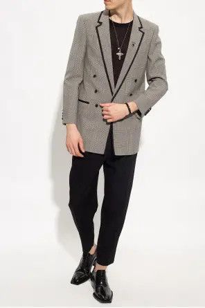 Saint Laurent Paris o1bcso1str1124 Long Double Breasted Jacket in Grey Size US M / EU 48-50 / 2 - 3 Thumbnail