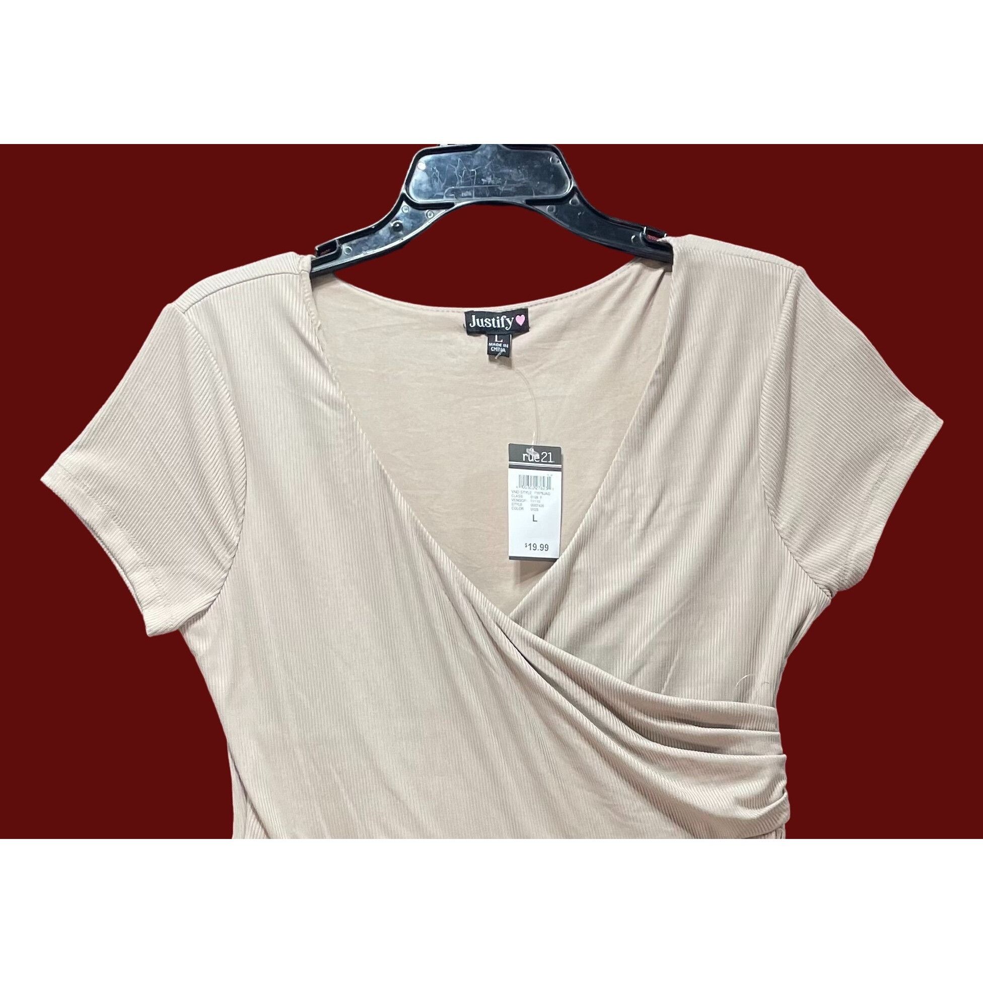 Other Justify - Women's V-Neck Lined Casual Dress - Beige - Large Size L / US 10 / IT 46 - 13 Thumbnail