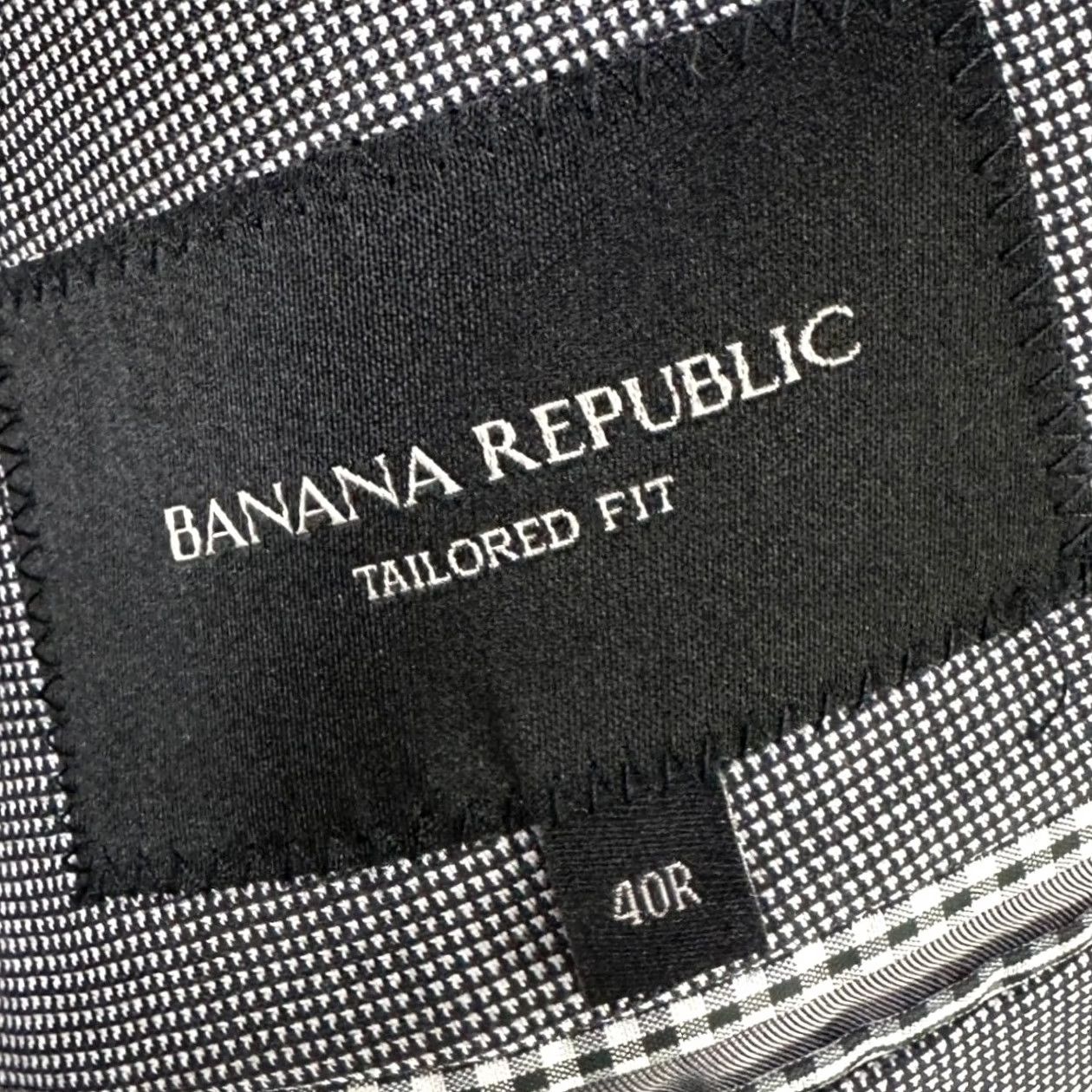 Banana Republic Banana Republic Wool Blend Blazer Sport Coat Mens 40R Light Gray Tailored Fit Size 40R - 5 Thumbnail