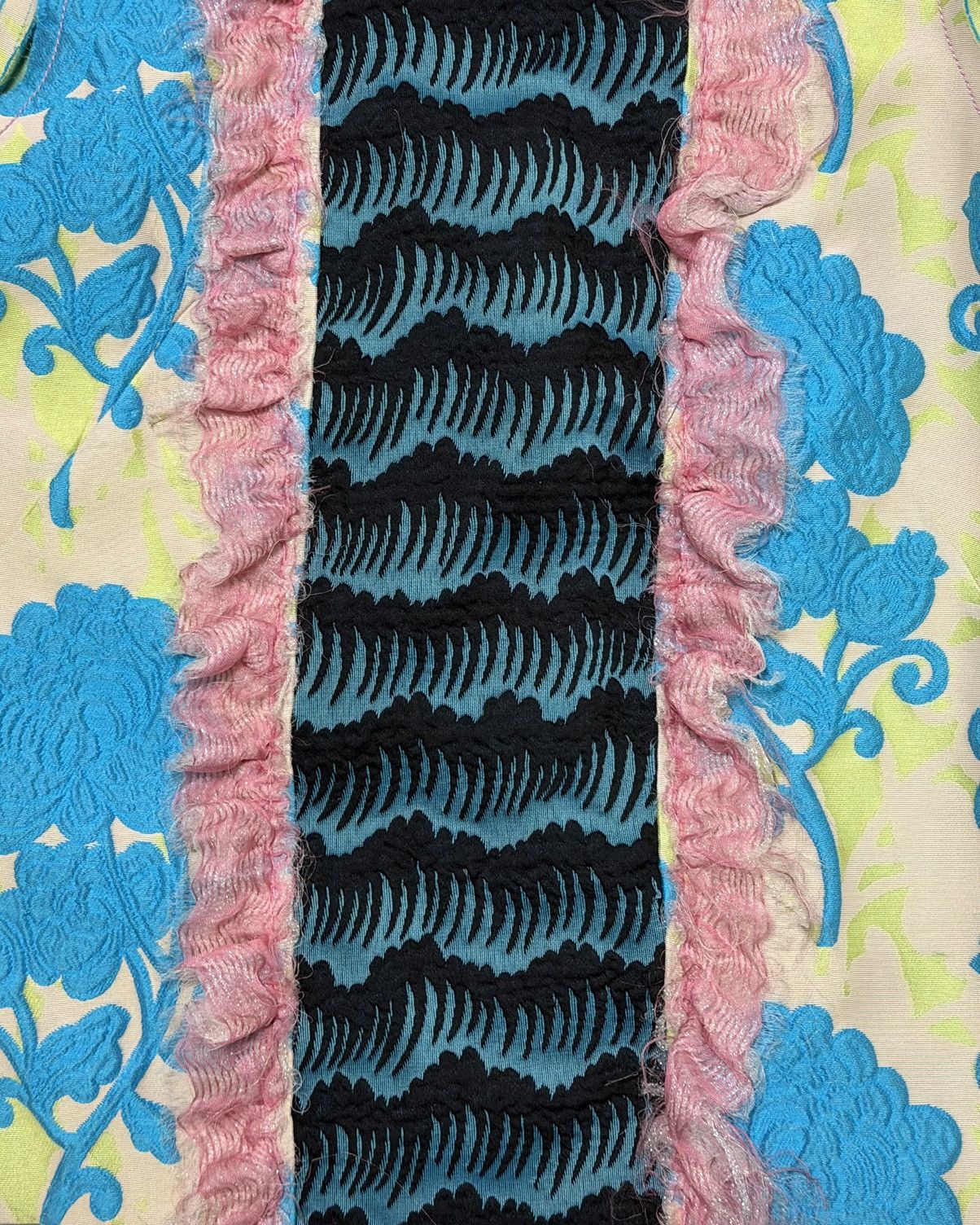 Miu Miu MIU MIU S/S 2015 Cloqué Peony Pattern Top with Ruffle Trim Size S / US 4 / IT 40 - 3 Thumbnail