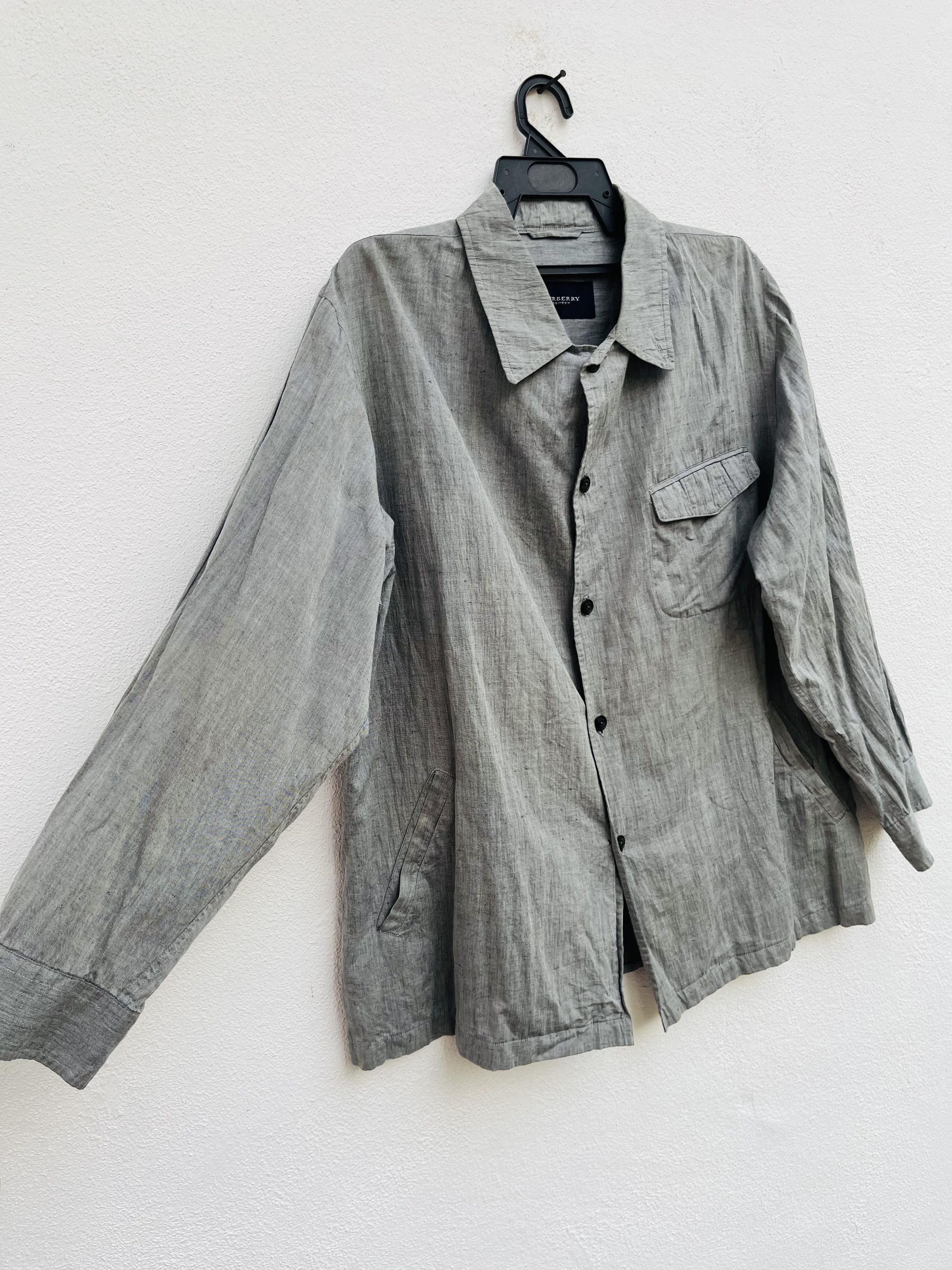 Burberry × Japanese Brand × Vintage Vintage Burberry London Grey Button Up Fashion Style Size US XL / EU 56 / 4 - 4 Thumbnail