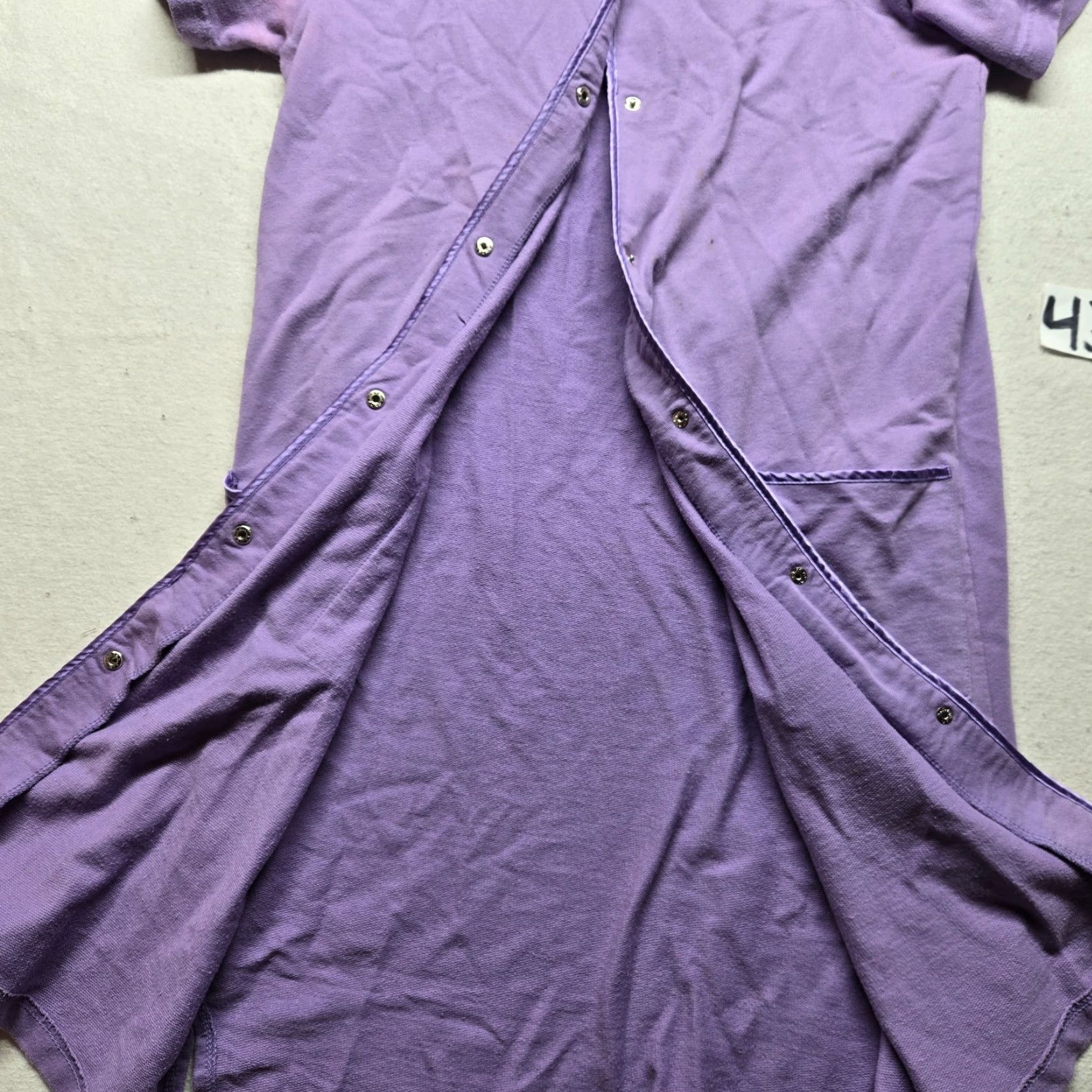 Blair Blair Gown Women M Purple Nylon Lace Trim Midi Solid Nightgown Lavender Purple Size ONE SIZE - 4 Thumbnail