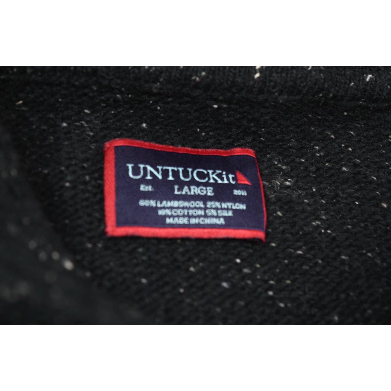 UNTUCKit UNTUCKit Van Douzer Donegal Sweater Mens Large Black Mock Neck Long Sleeve Wool Size US L / EU 52-54 / 3 - 5 Thumbnail
