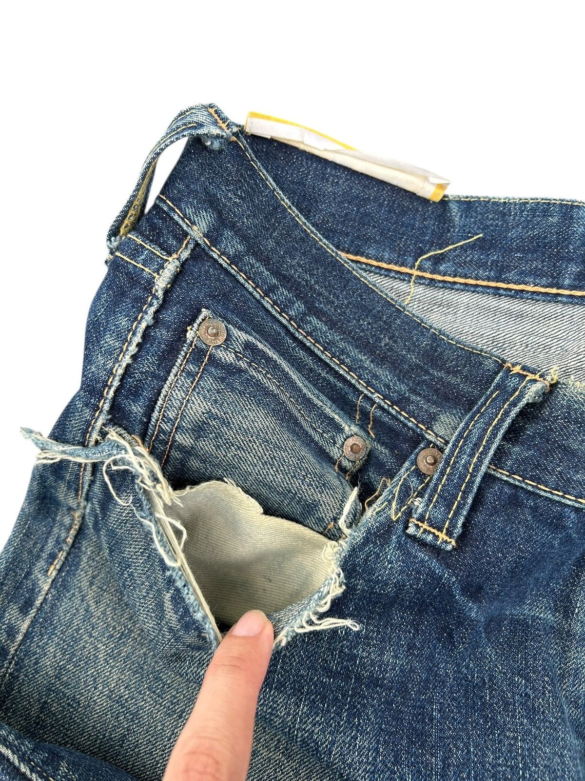 Kapital Vintage Japanese Brand CINAME Selvedge Distressed Denim Jean Size US 32 / EU 48 - 11 Thumbnail