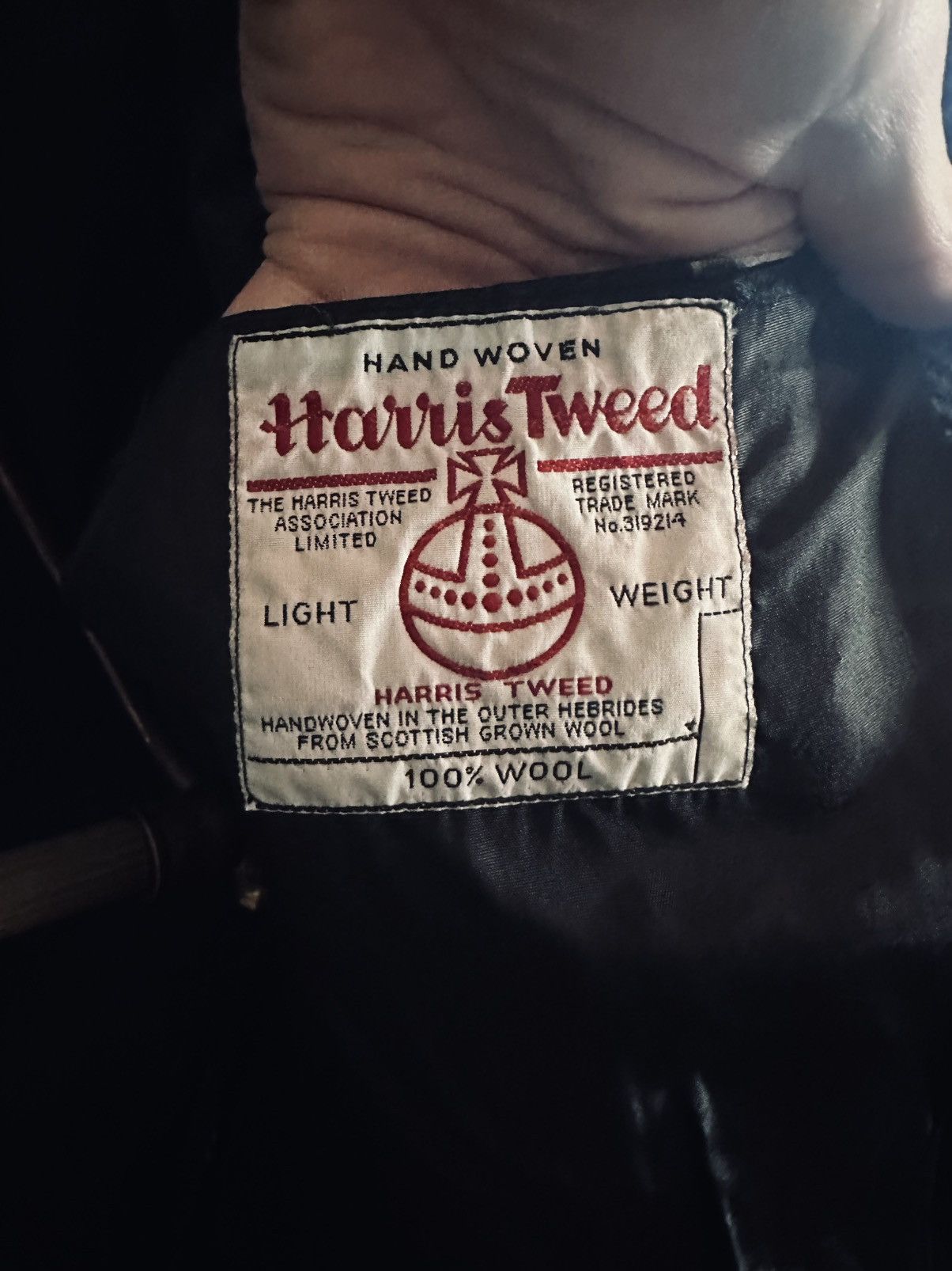 Harris Tweed Vintage gray herringbone Harrods wool jacket tweed Size 38R - 14 Thumbnail