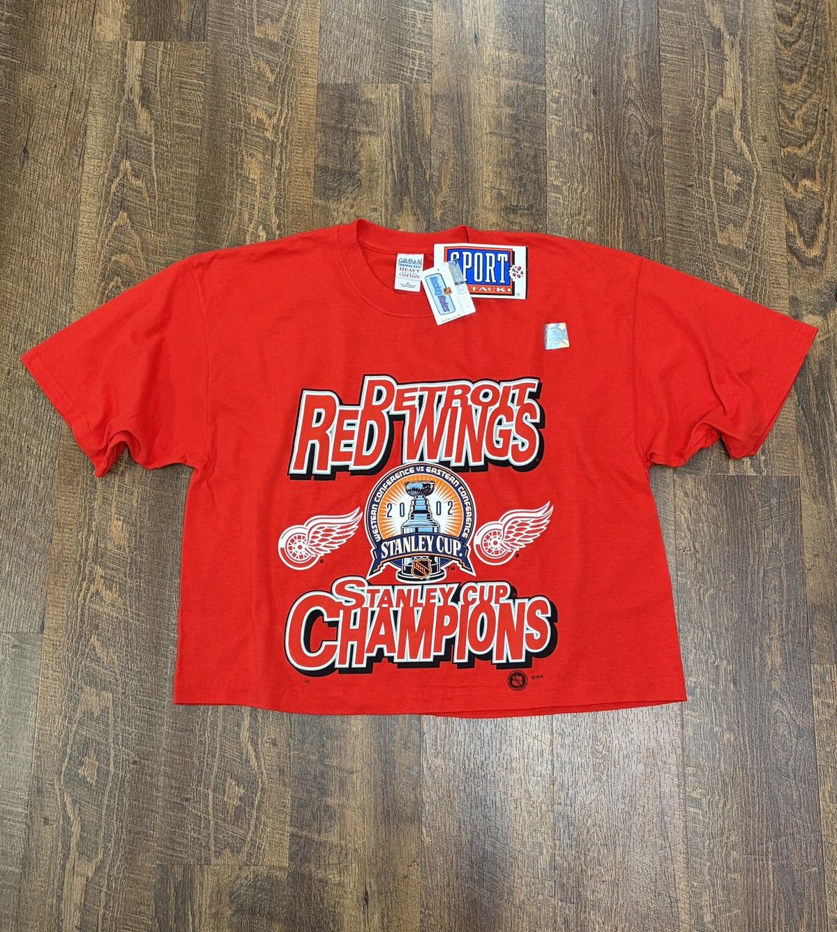NHL NWT Vintage Detroit Red Wings Cropped Championship Shirt Size US XL / EU 56 / 4 - 1 Thumbnail