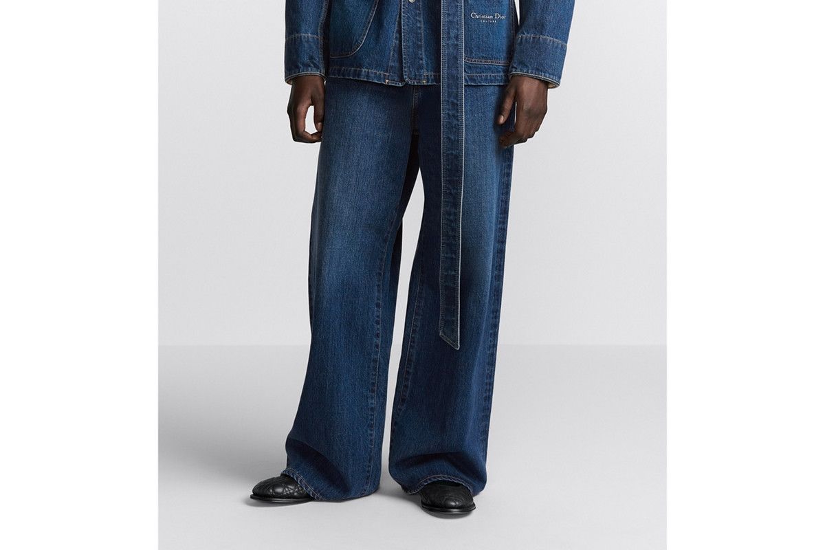 Dior o1bcso1str0326 Coutue Extra-Wide Jeans in Blue Size US 36 / EU 52 - 5 Thumbnail