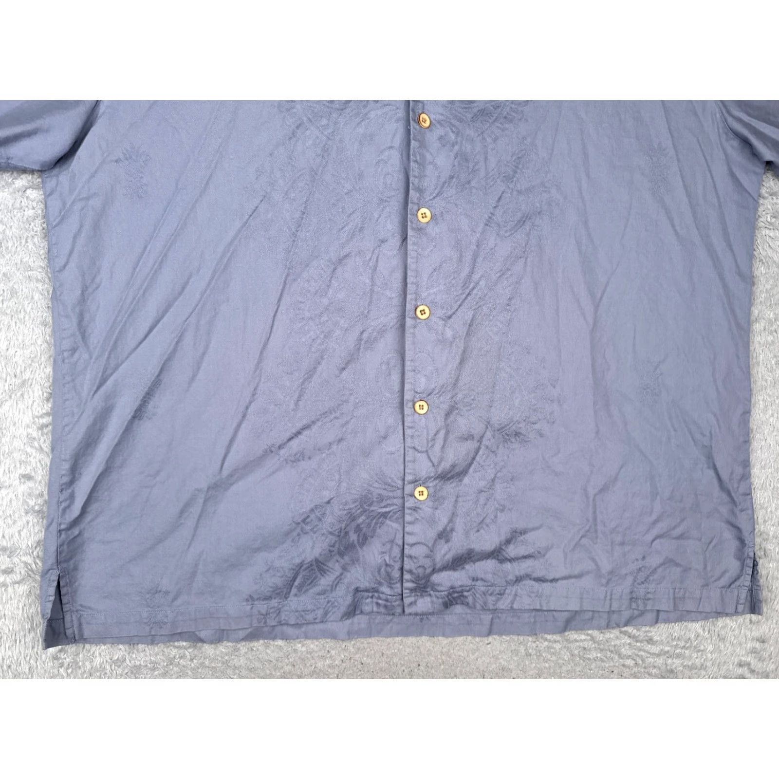 Tommy Bahama Tommy Bahama Shirt Men 2XL Blue Hawaiian 100% Cotton Button Up Embroidered Casual Beach Aloha Resort Navy/Cyan Mens Size US XXL / EU 58 / 5 - 5 Thumbnail