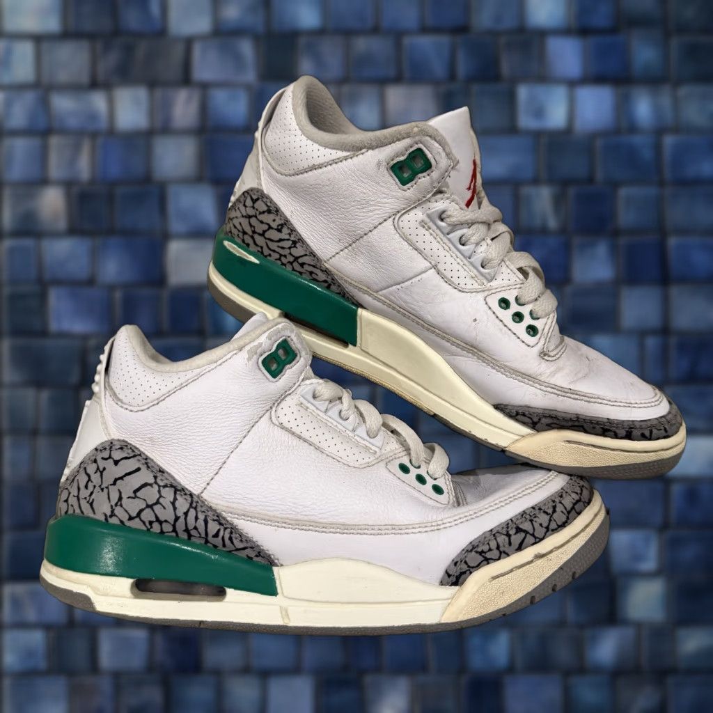 Jordan Brand Jordan 3 Lucky Green Womens Size 6 Ck9246-136 Used Size ONE SIZE - 1 Thumbnail