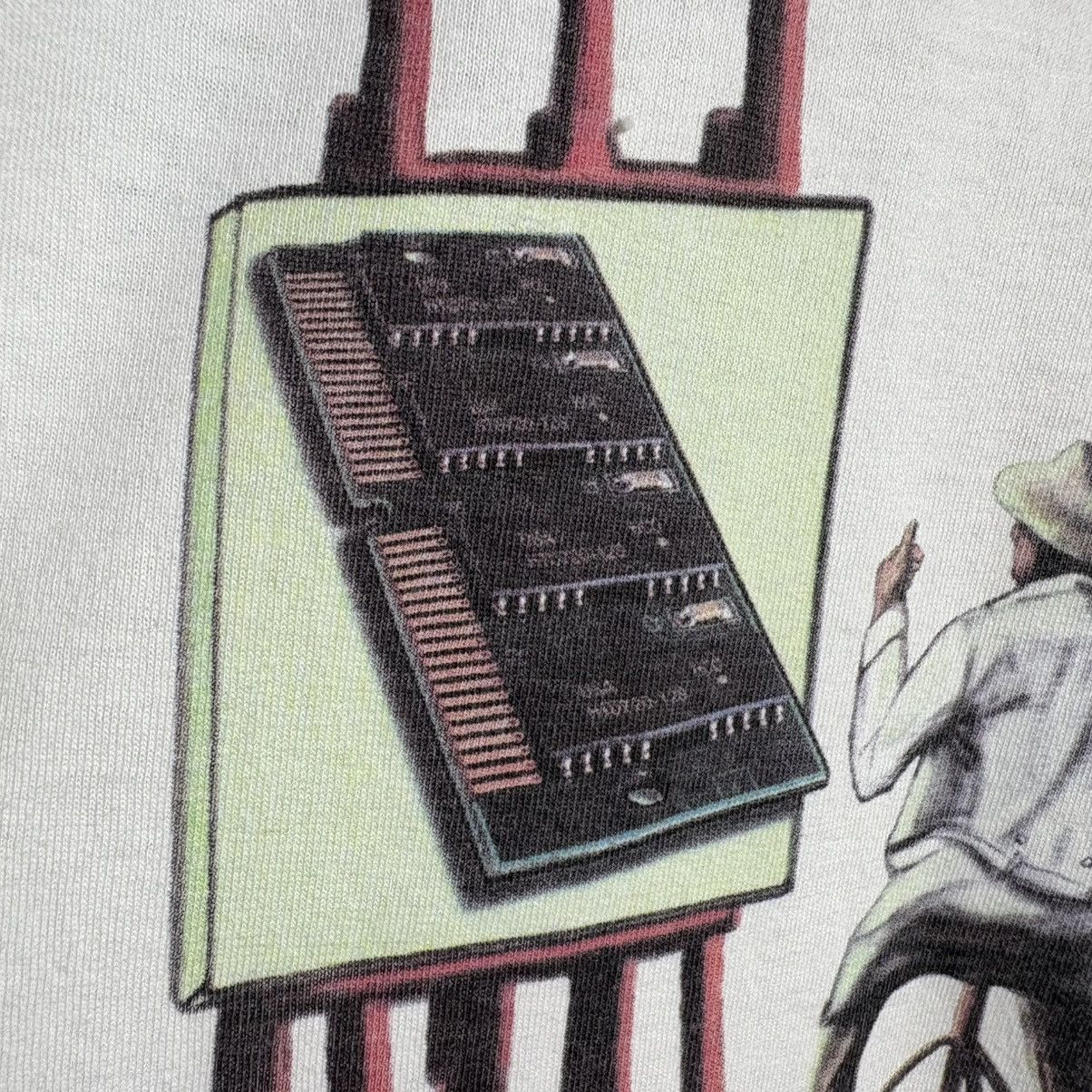 Vintage Vintage 90s Computer Parody Art Graphic Tee Norman Rockwell Size US XL / EU 56 / 4 - 4 Thumbnail