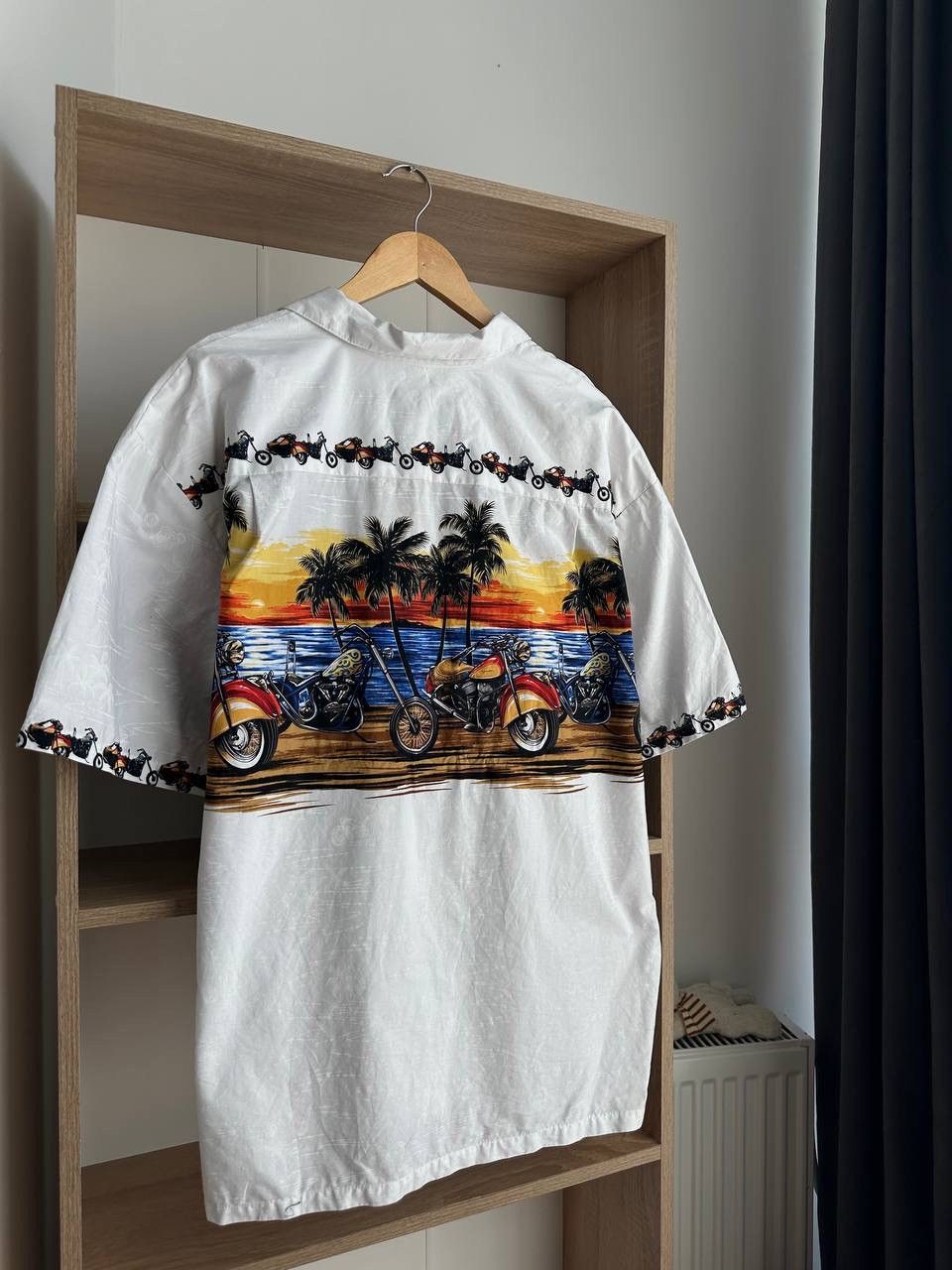 Japanese Brand × Vintage Vintage Ky’s Aloha Hawaiian Motorcycle White Shirt Size US XXL / EU 58 / 5 - 14 Thumbnail
