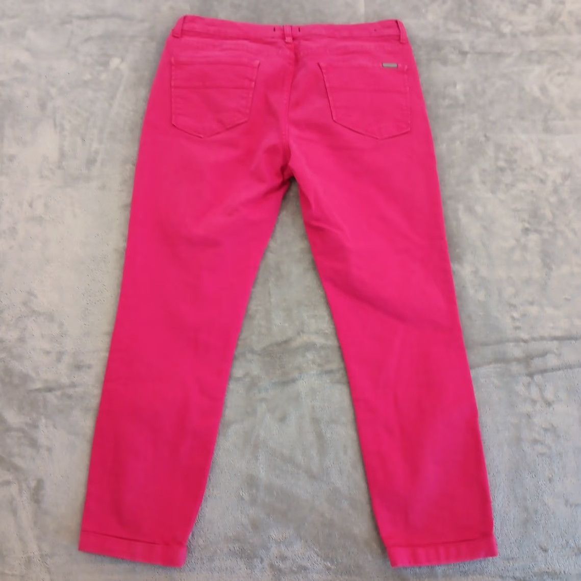Denime Dear John Womens Jeans Cropped Pink Denim Mid Rise 30 Regular Inseam 25 Cuffed 32x25 Vintage No Size 30" / US 8 / IT 44 - 7 Thumbnail