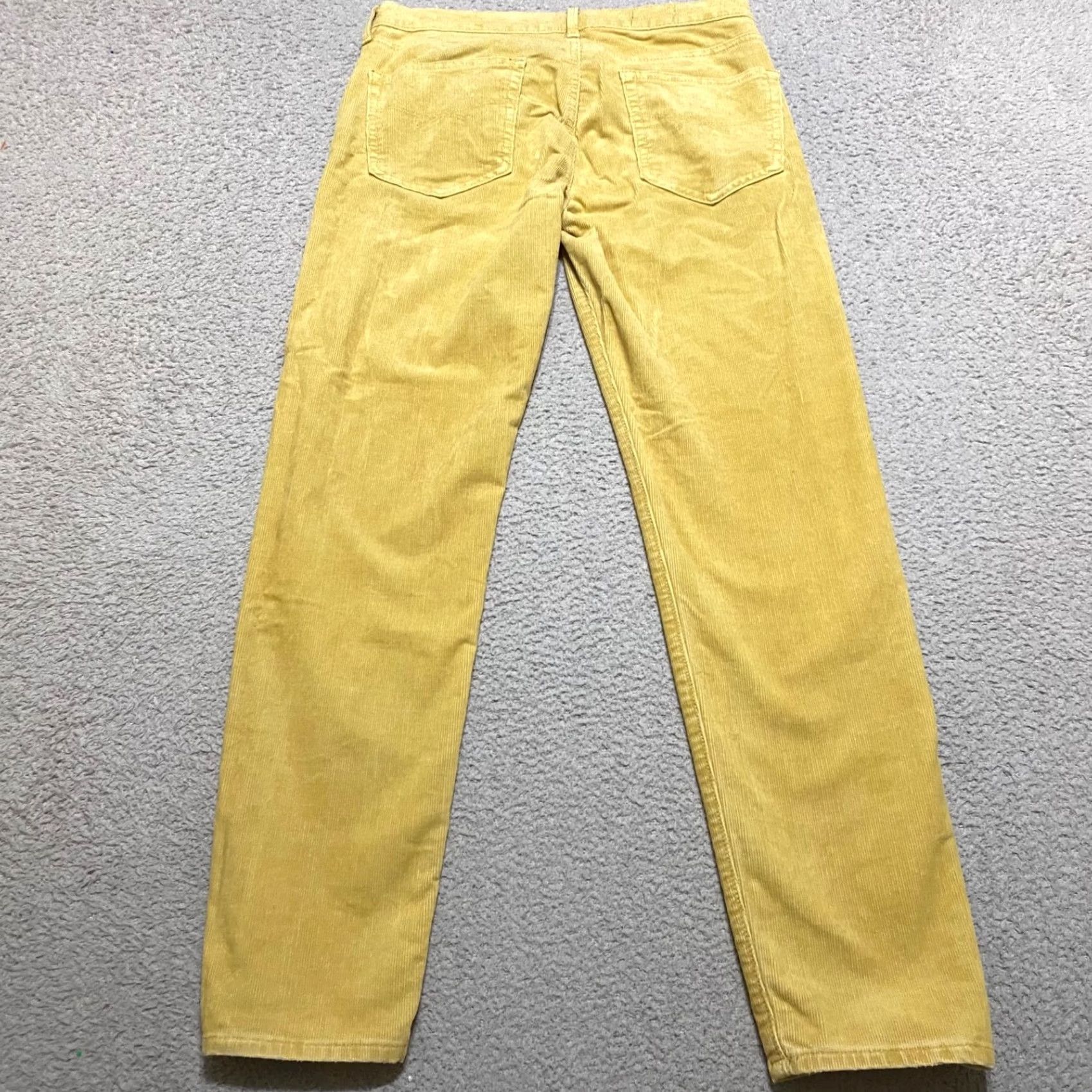 Gap GAP Jeans Womens 0 Regular Slim Straight Medium Wash Corduroy Yellow 5-Pocket Inseam 27 in Button Closure Mid Rise Size 28 Size 25" / US 0 / IT 36 - 2 Thumbnail