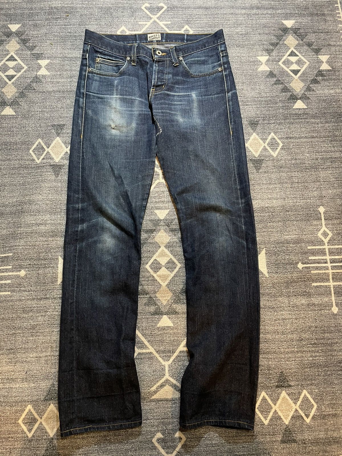 Naked & Famous Naked and famous washed selvedge jeans Grailed