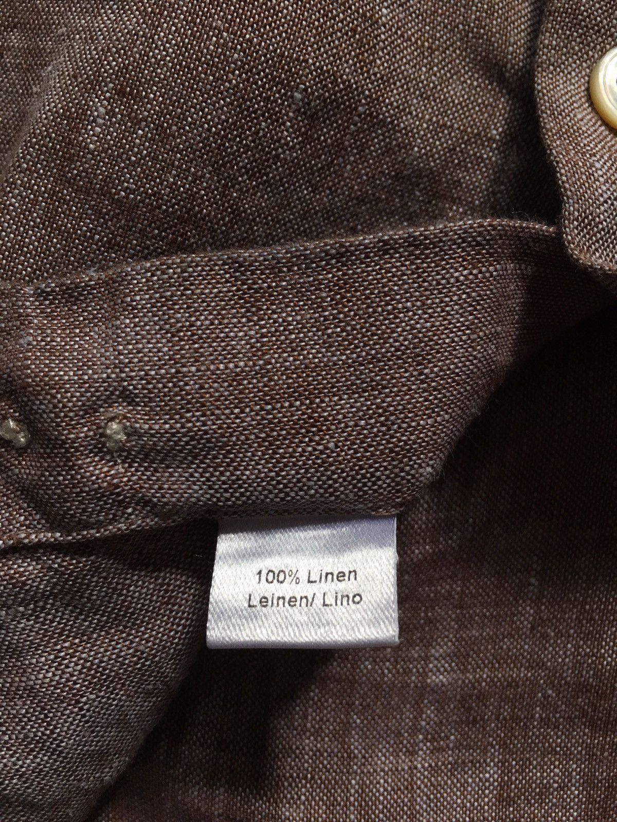 Emmett Emmett London Pure Linen Slim Fit Men’s Brown Shirt XL Size US XL / EU 56 / 4 - 9 Thumbnail