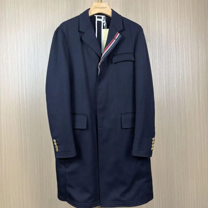 Thom Browne Thom Browne Black Wool Women's Overcoat 0089 Size L / US 10 / IT 46 - 1 Thumbnail