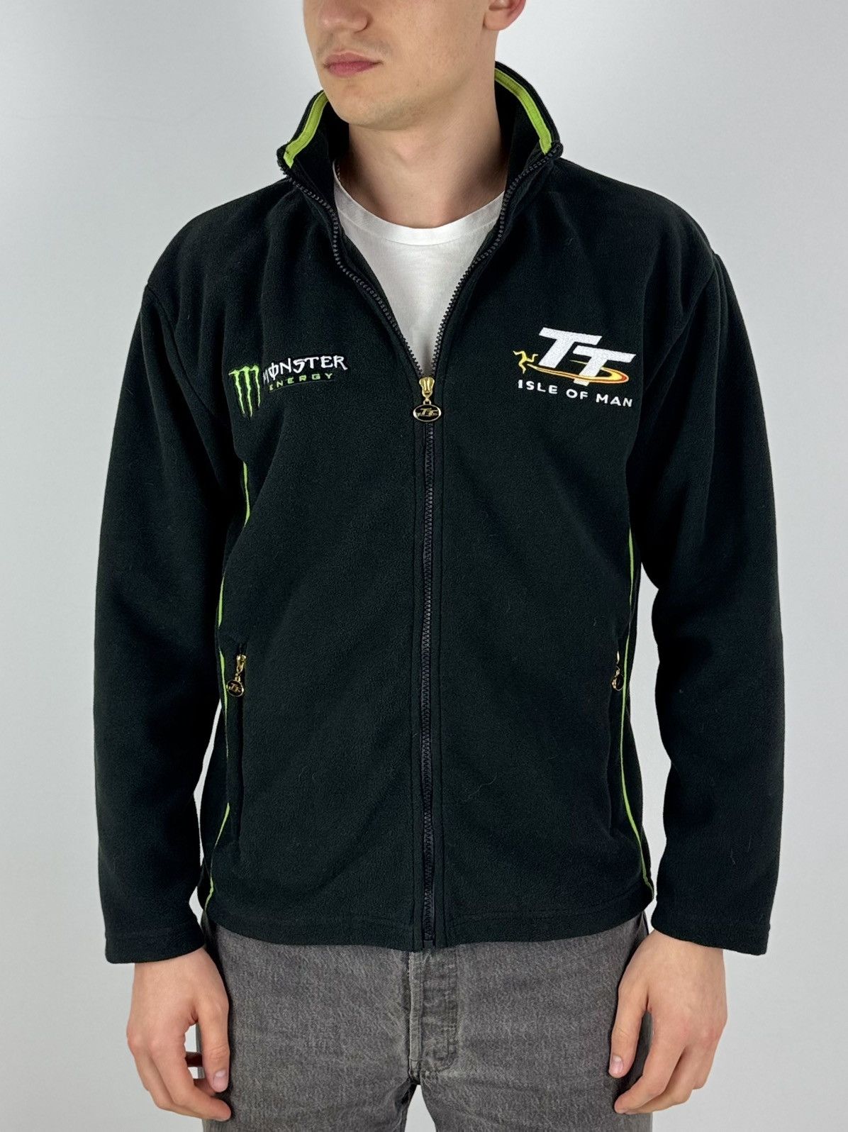 Vintage Monster Energy TT Isle Of Man Fleece Jacket Size US S / EU 44-46 / 1 - 1 Thumbnail