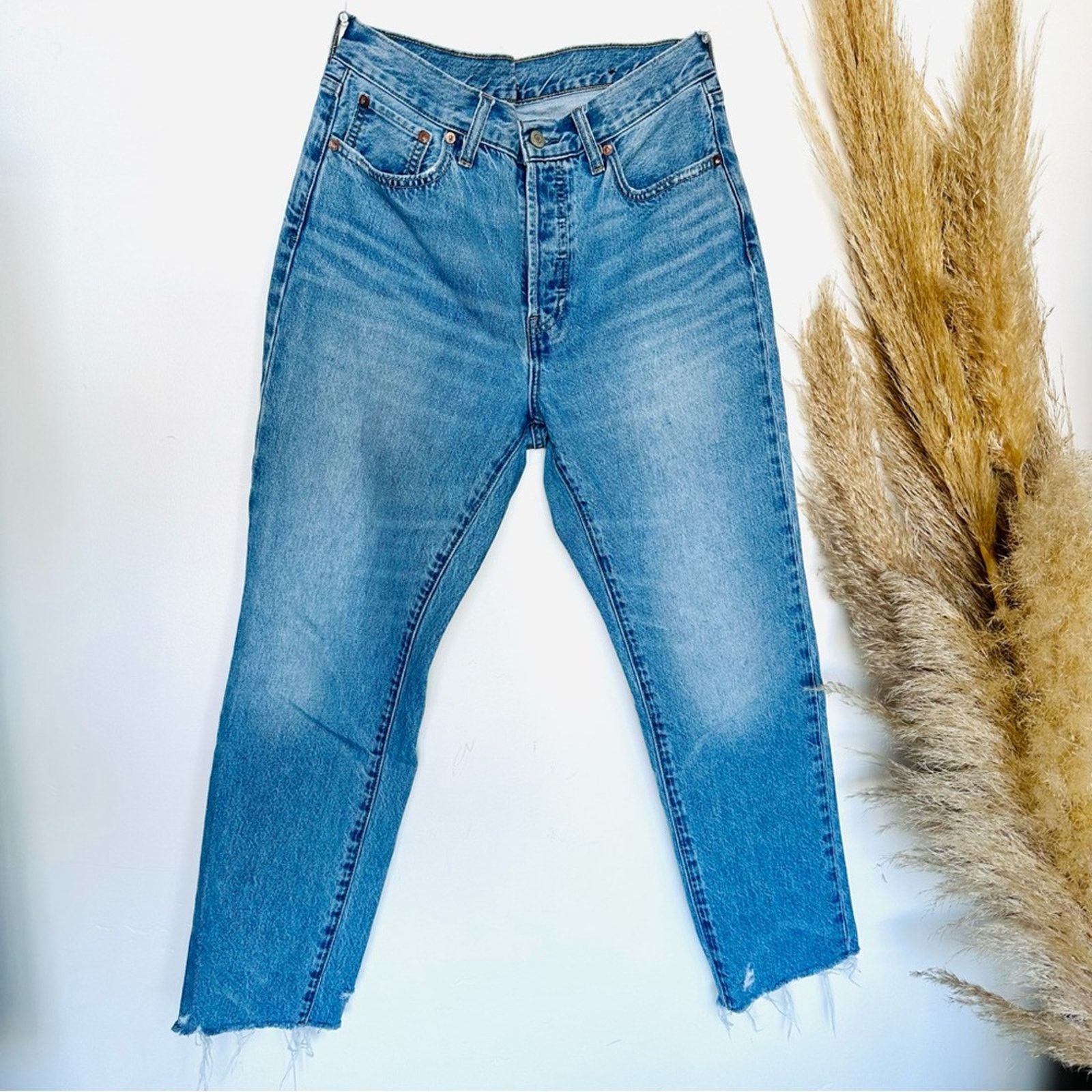 Gap GAP Boyfriend Distressed Straight Leg Blue Ankle Denim Jeans Size 28" / US 6 / IT 42 - 14 Thumbnail