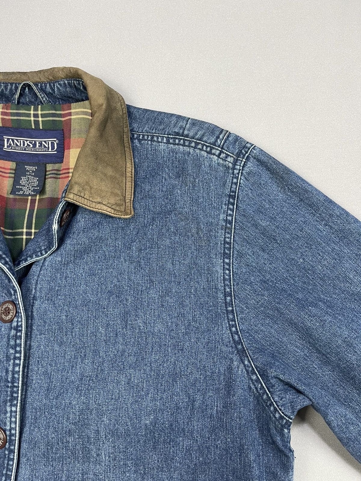 Lands' End LANDS END DENIM + LEATHER CHORE JACKET Size M / US 6-8 / IT 42-44 - 5 Thumbnail