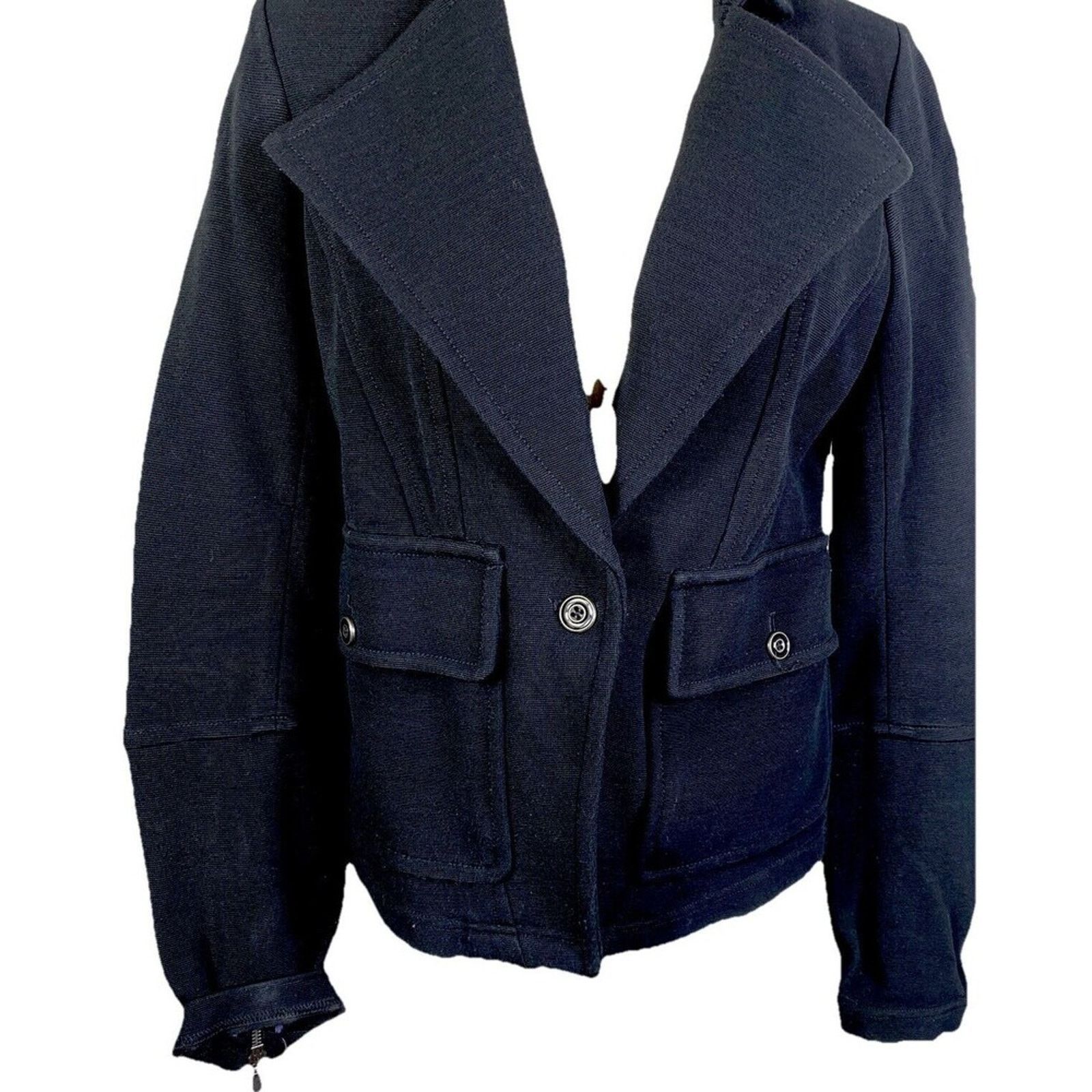Anthropologie Anthropologie Black Sylvia Soft Blazer Jacket Size Small Size S / US 4 / IT 40 - 10 Thumbnail