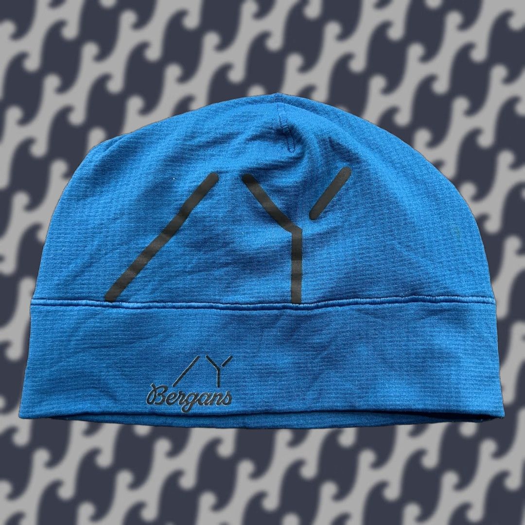Vintage Bergans of Norway Lightweight Beanie Hat Cap One Size Blue Softshell Stretch Unisex Adults Mens Womens Beanie Size ONE SIZE - 1 Thumbnail