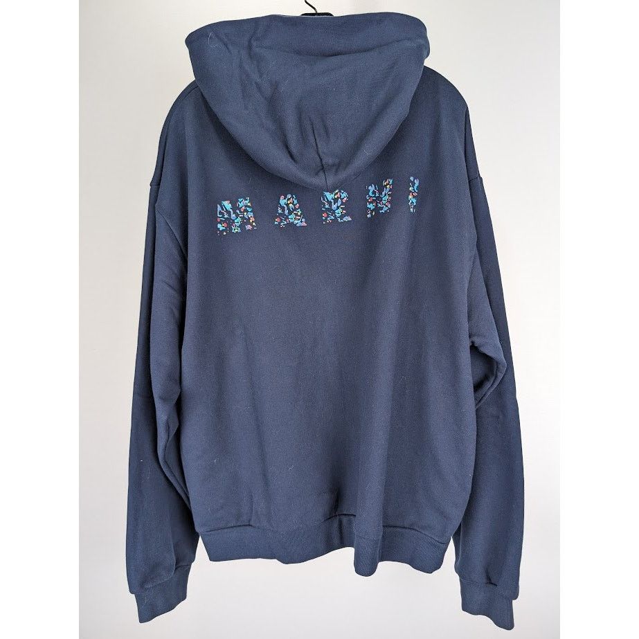 Marni o1rshd1 Floral Logo Loopback Organic Cotton Jersey Hoodie Size US S / EU 44-46 / 1 - 12 Thumbnail