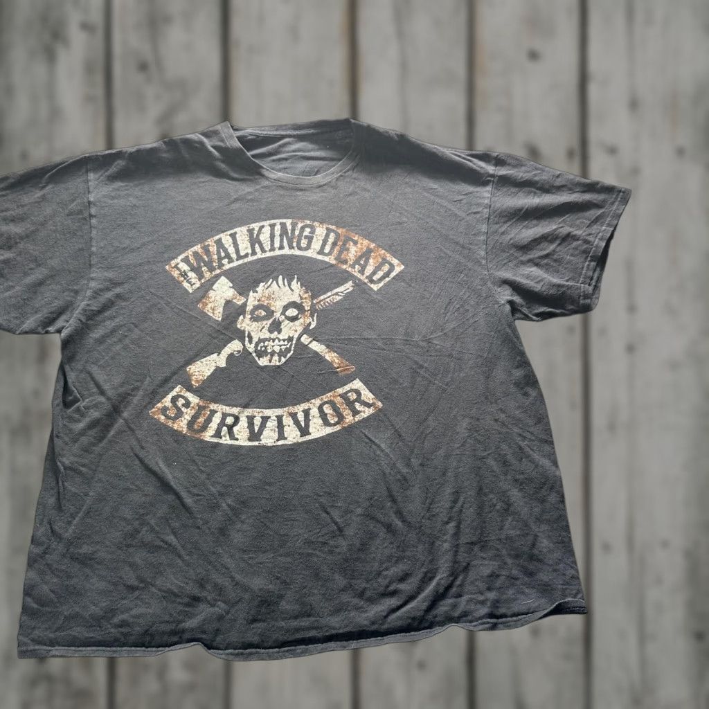 Vintage VINTAGE Walking Dead Survivor Shirt Mens Large Black Zombie Graphic Tee Horror TV Show Size US L / EU 52-54 / 3 - 1 Thumbnail