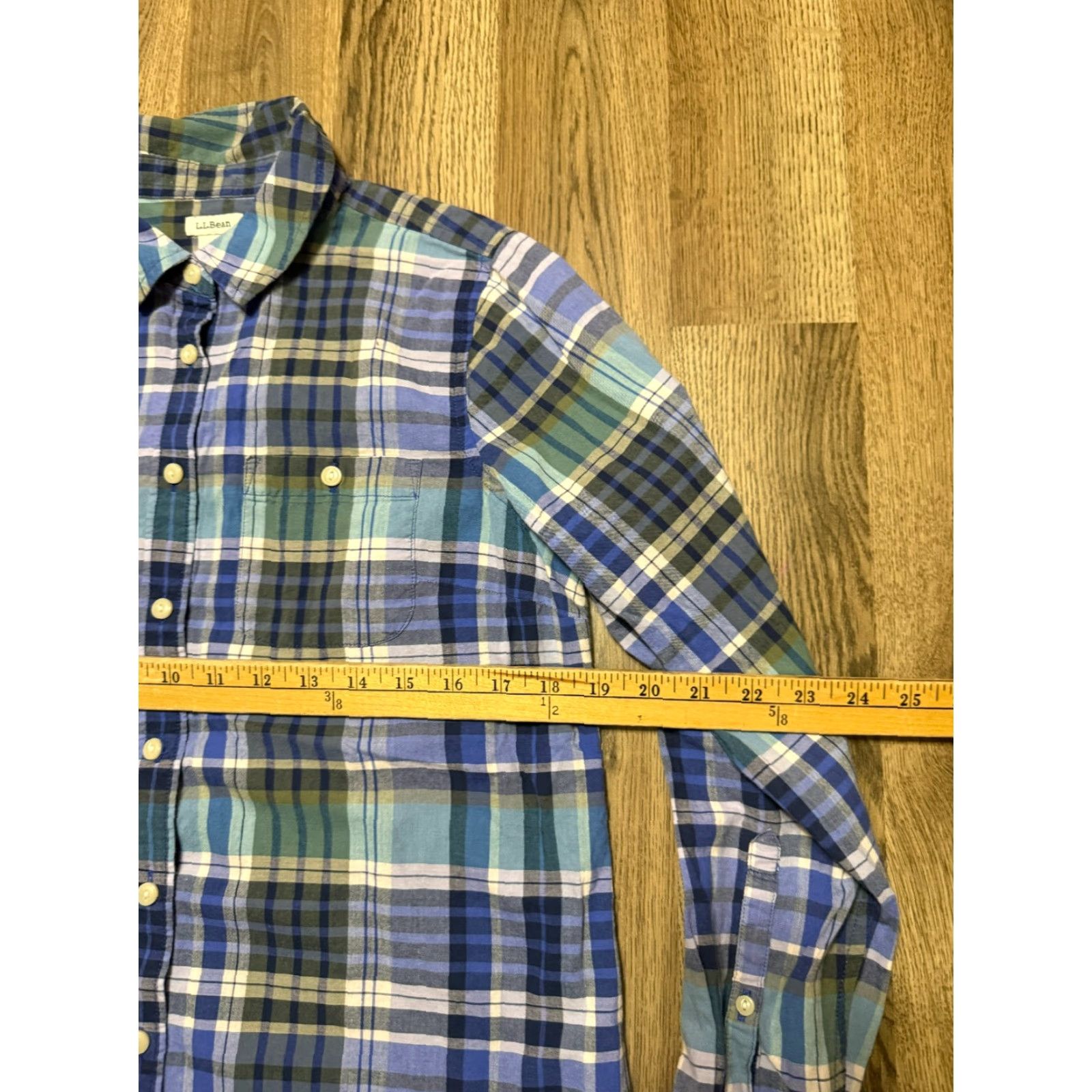 Vintage L.L. Bean Shirt Men's Small Blue White Plaid Long Sleeve Button Up Shirt Size US S / EU 44-46 / 1 - 6 Thumbnail