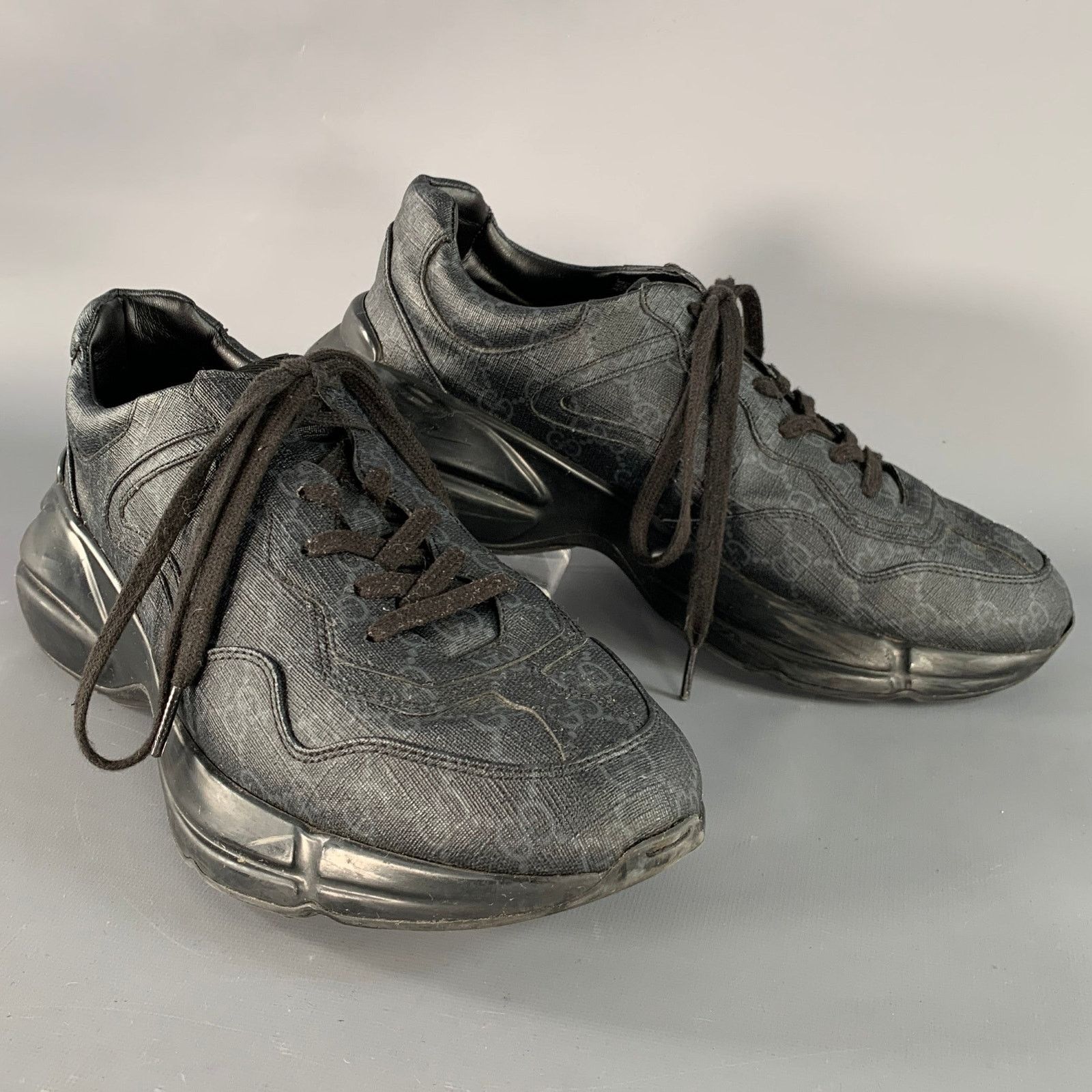 Gucci GUCCI Size 10.5 Guccissima Black Grey Monogram Sneakers Size US 10.5 / EU 43-44 - 1 Thumbnail