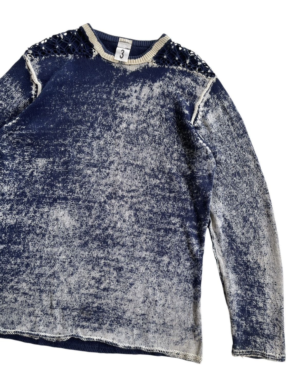 Japanese Brand POPULARIZATION Printed Indigo Knitted Pullover Sweater Size US M / EU 48-50 / 2 - 4 Thumbnail