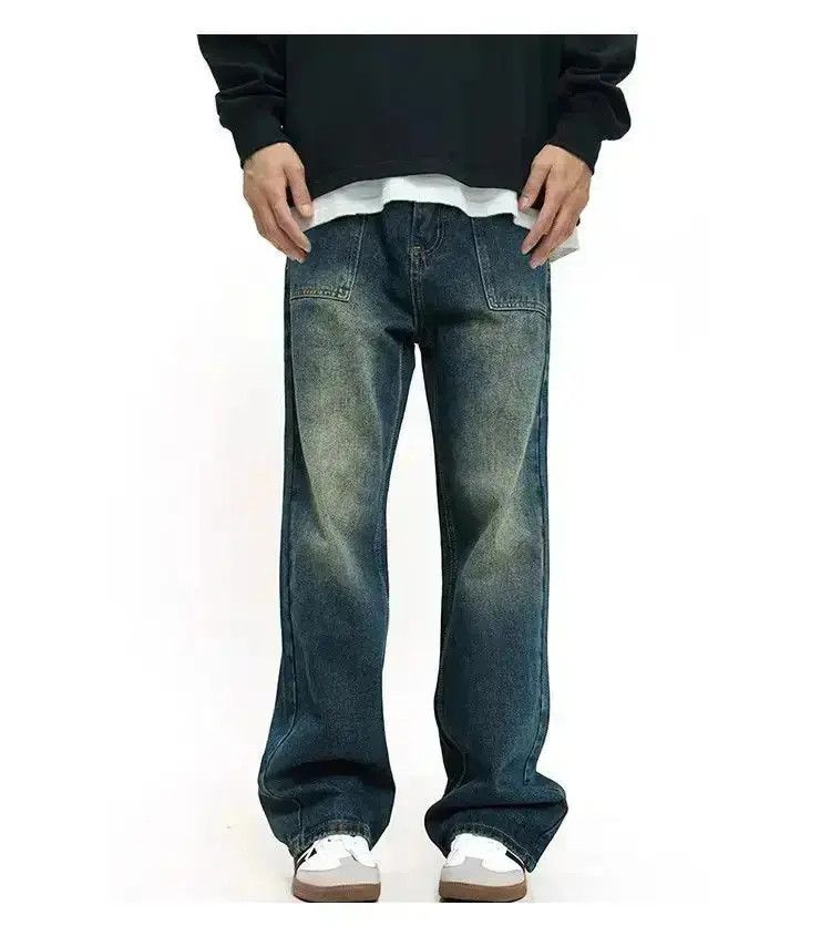 Japanese Brand Retro loose fitting straight leg jeans Size US 32 / EU 48 - 2 Thumbnail