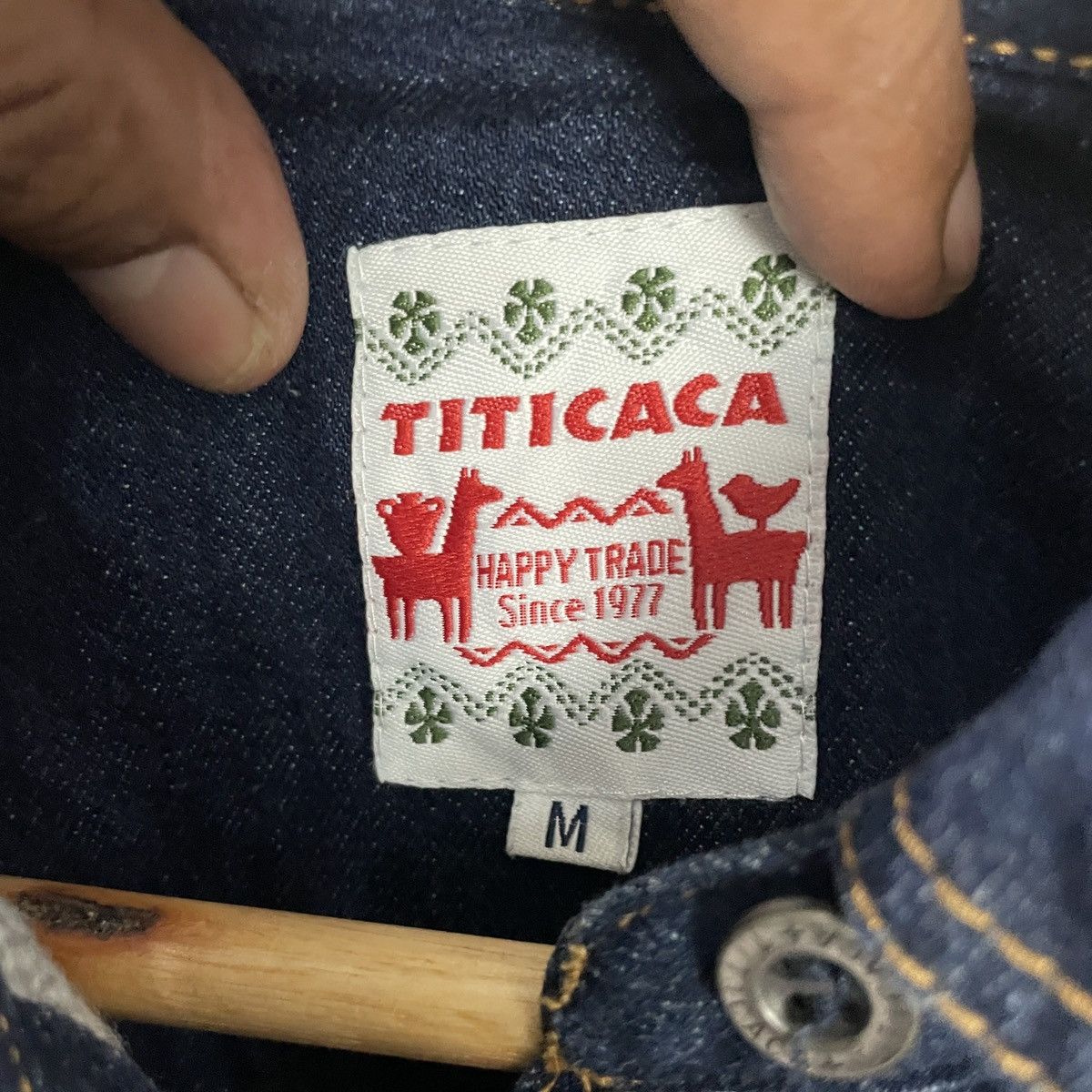 Japanese Brand Vintage Titicaca Aztex Navajo Denim Jacket Size US M / EU 48-50 / 2 - 5 Thumbnail